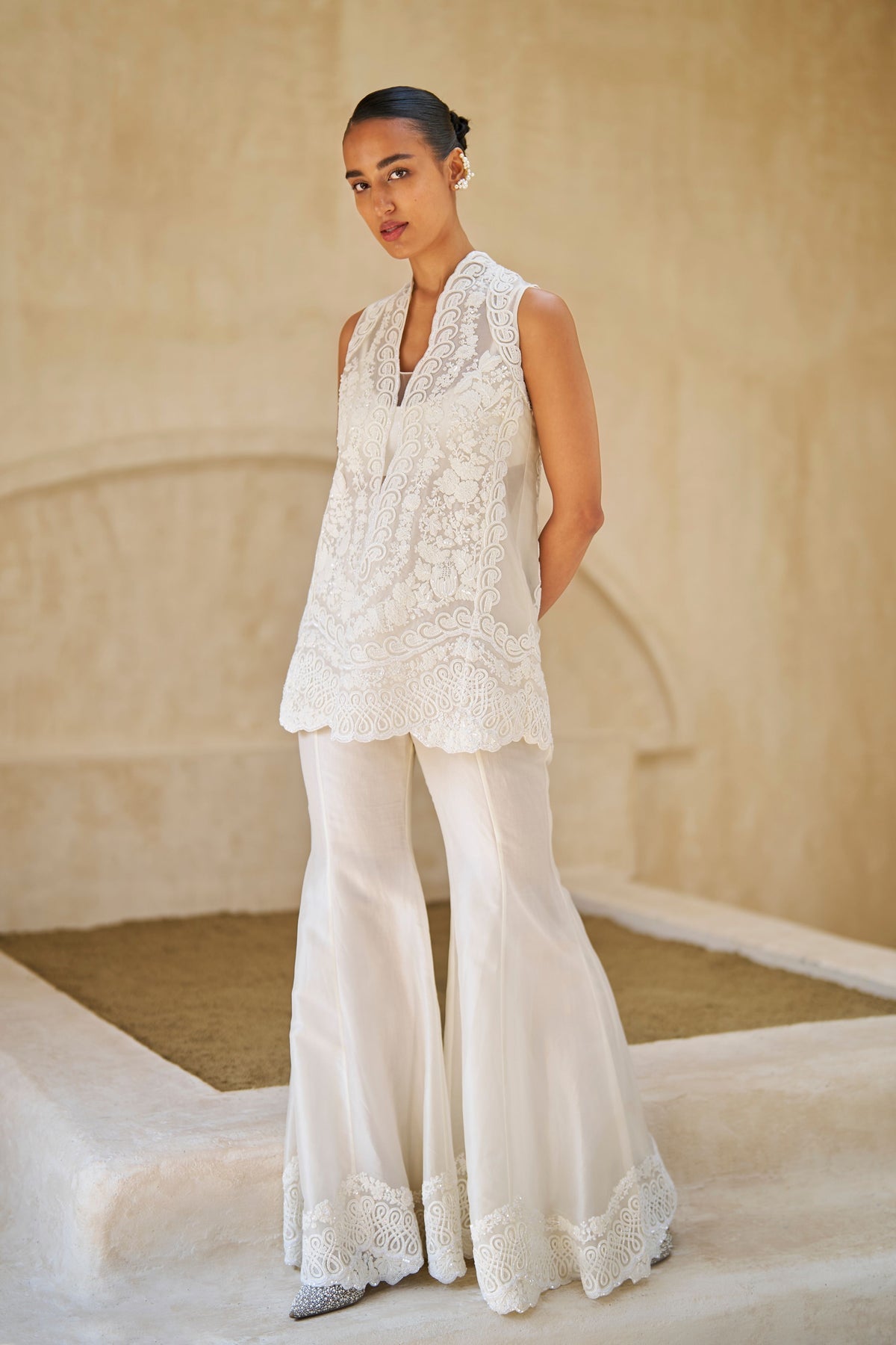 Frosted Bloom Ornate Sharara Set