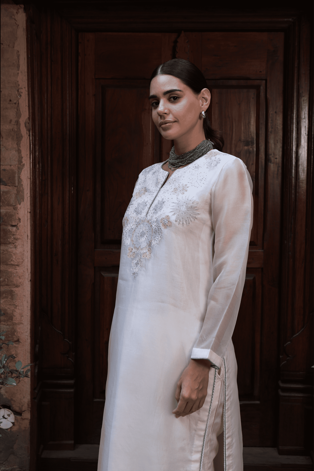 Ivory Applique Kurta And Pant