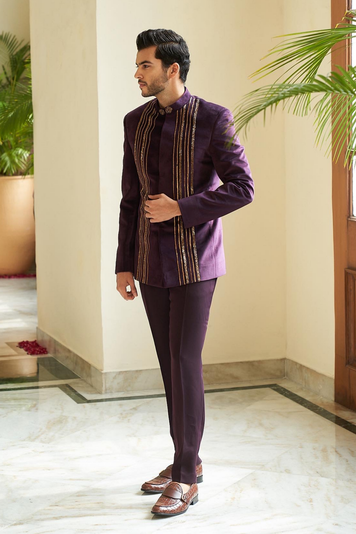 Linear Embellished Bandhgala