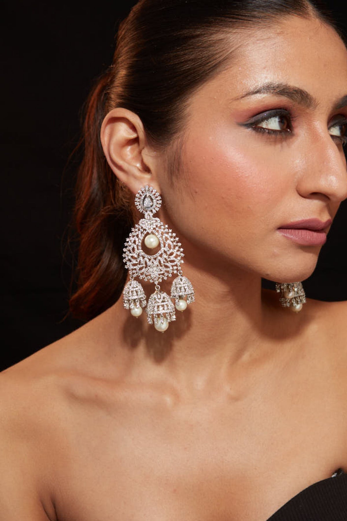 Silver Plated Zircon Earrings