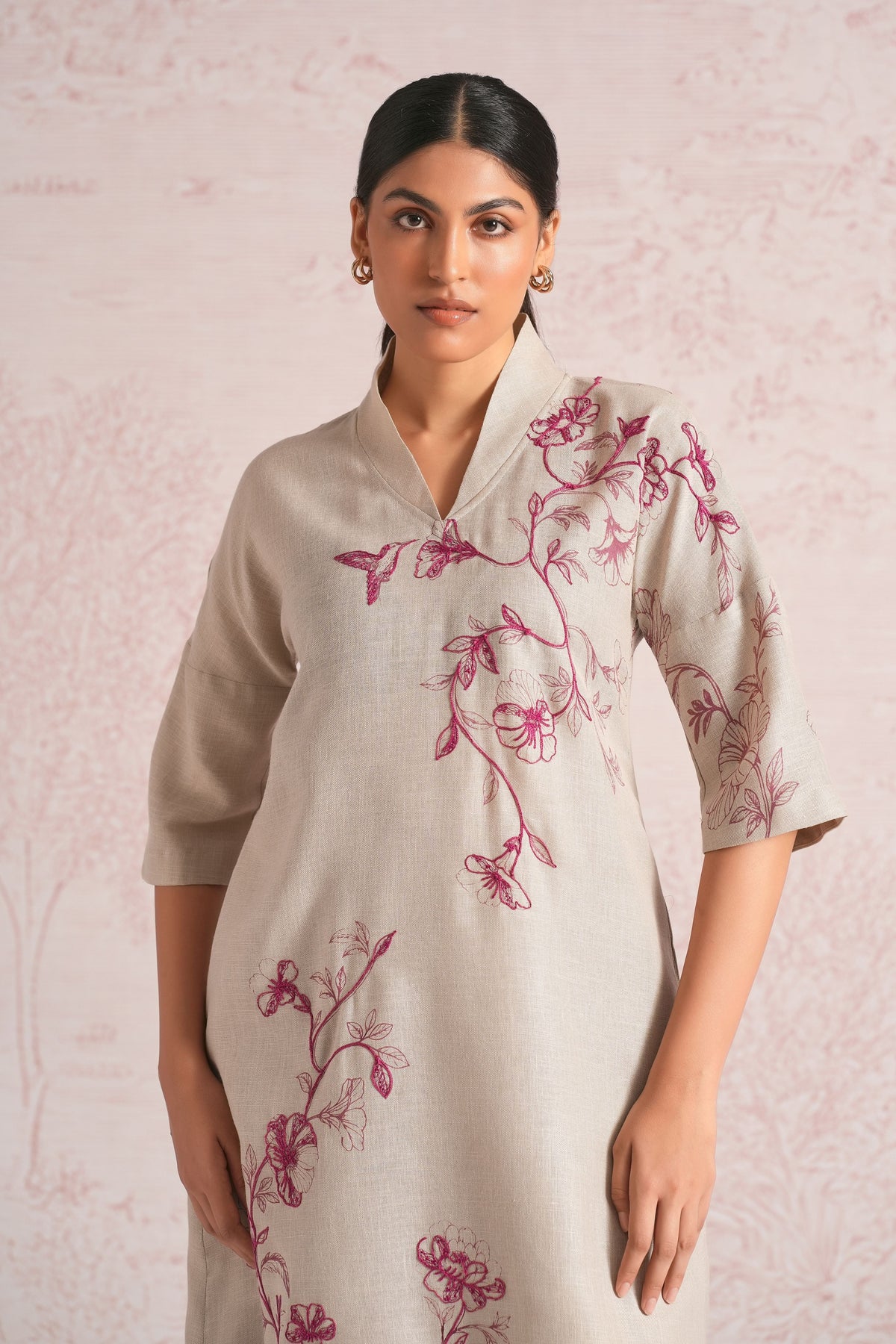Bloomscape Natural Kurta Set