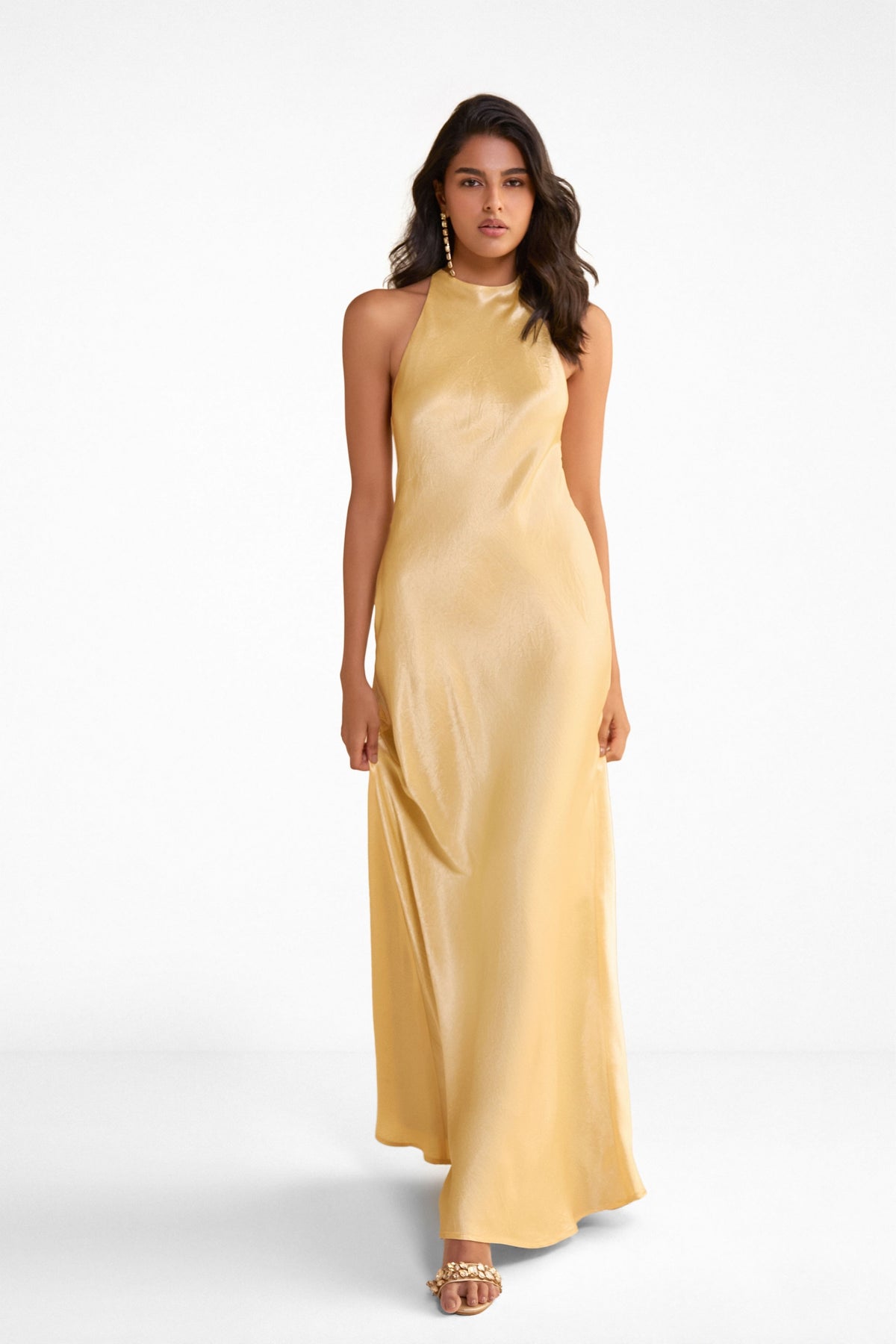 Halter Satin Gown
