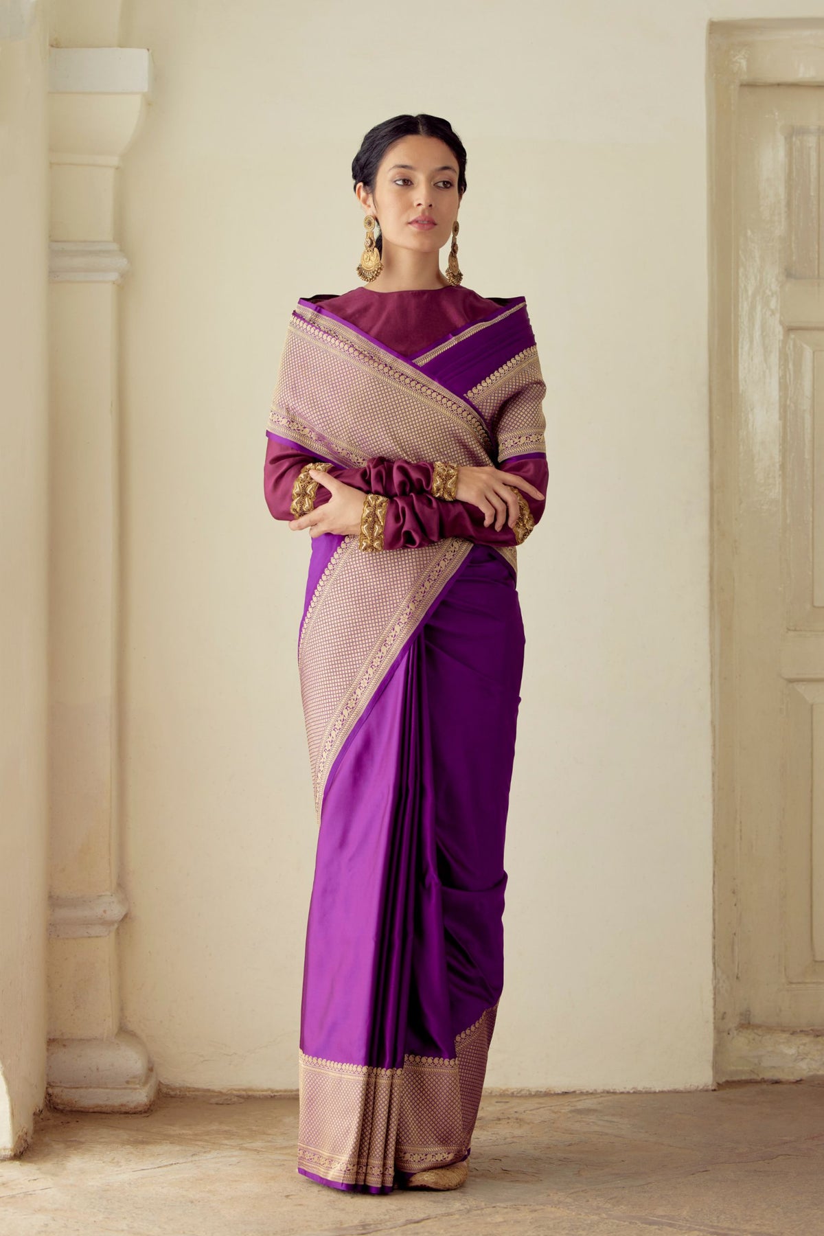 Shalja Chanderi Silk Burgandy Blouse
