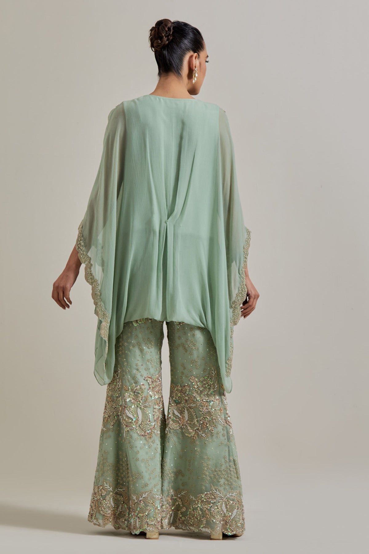 Sage Glimmer Kaftan Set