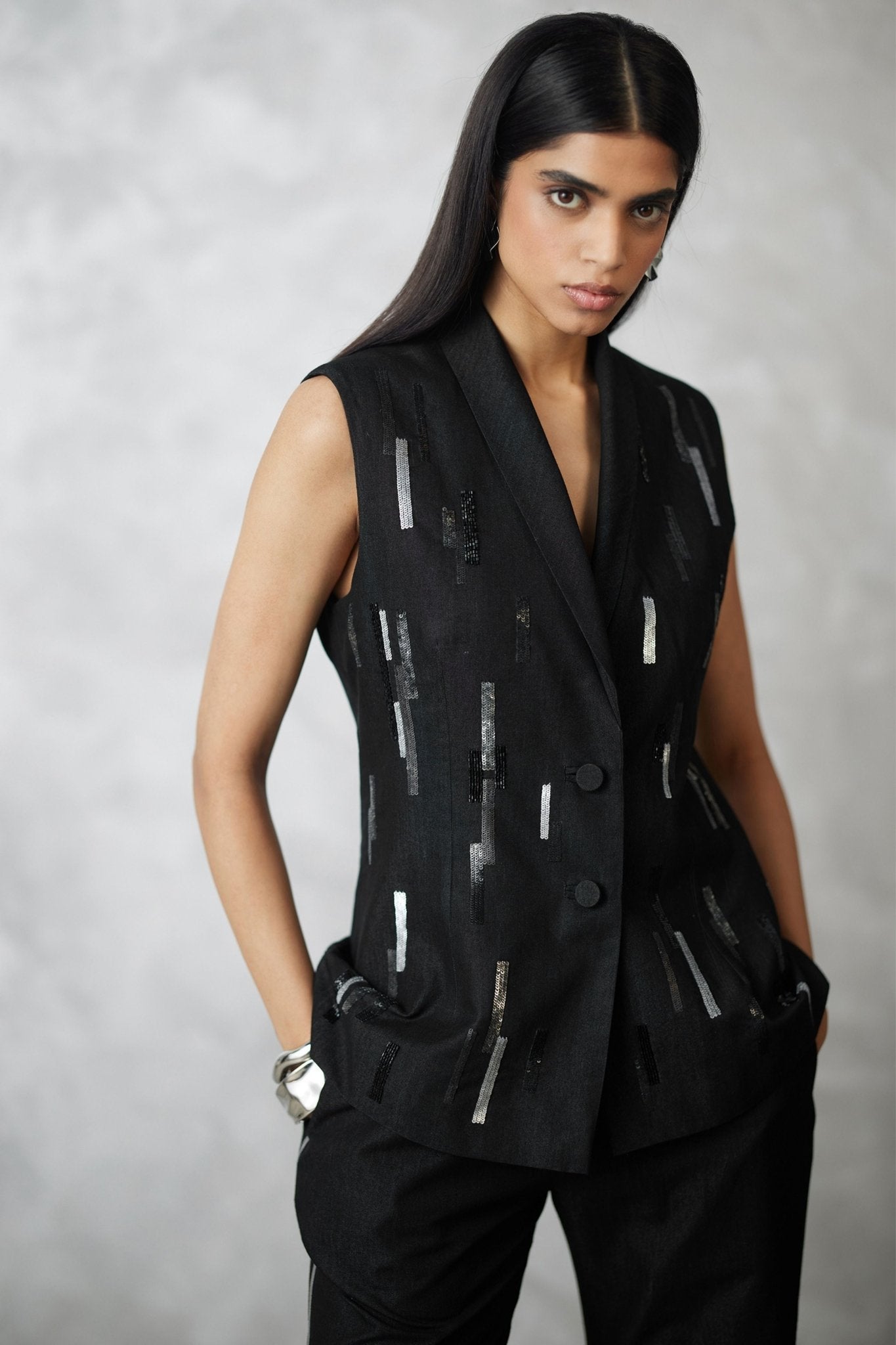 Skyline Denim Blazer With Pants - Nachiket Barve - Elahe