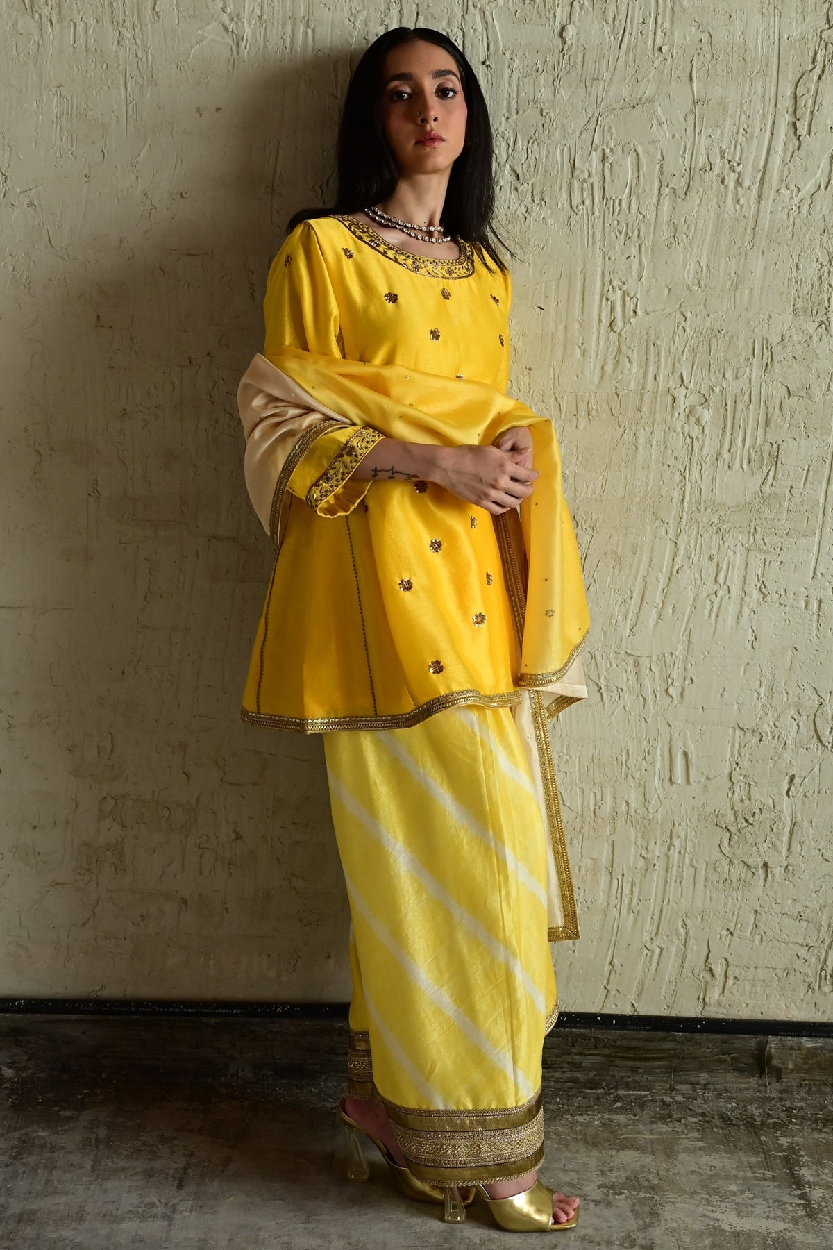 Mustard Yellow Padma Choga Set
