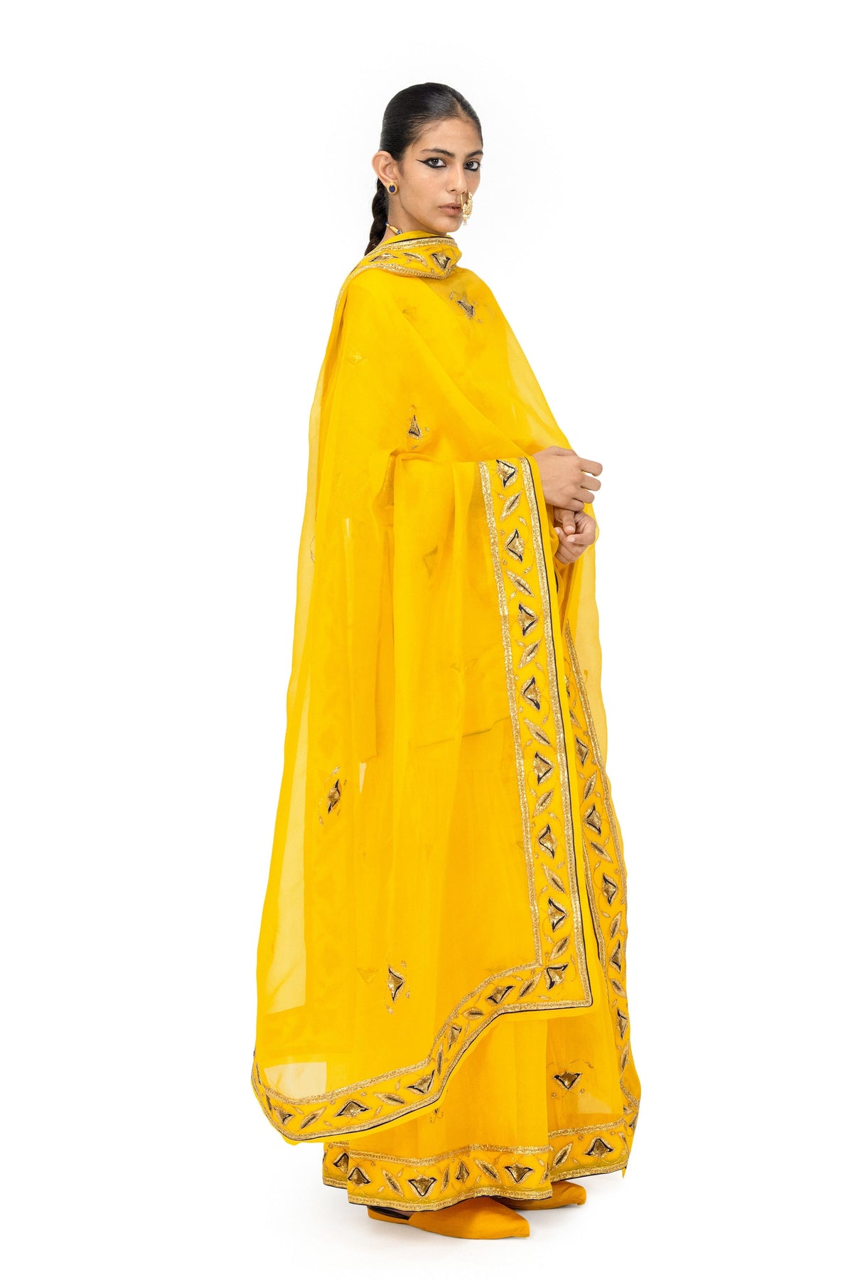 Kedli Monkey Yellow Dupatta