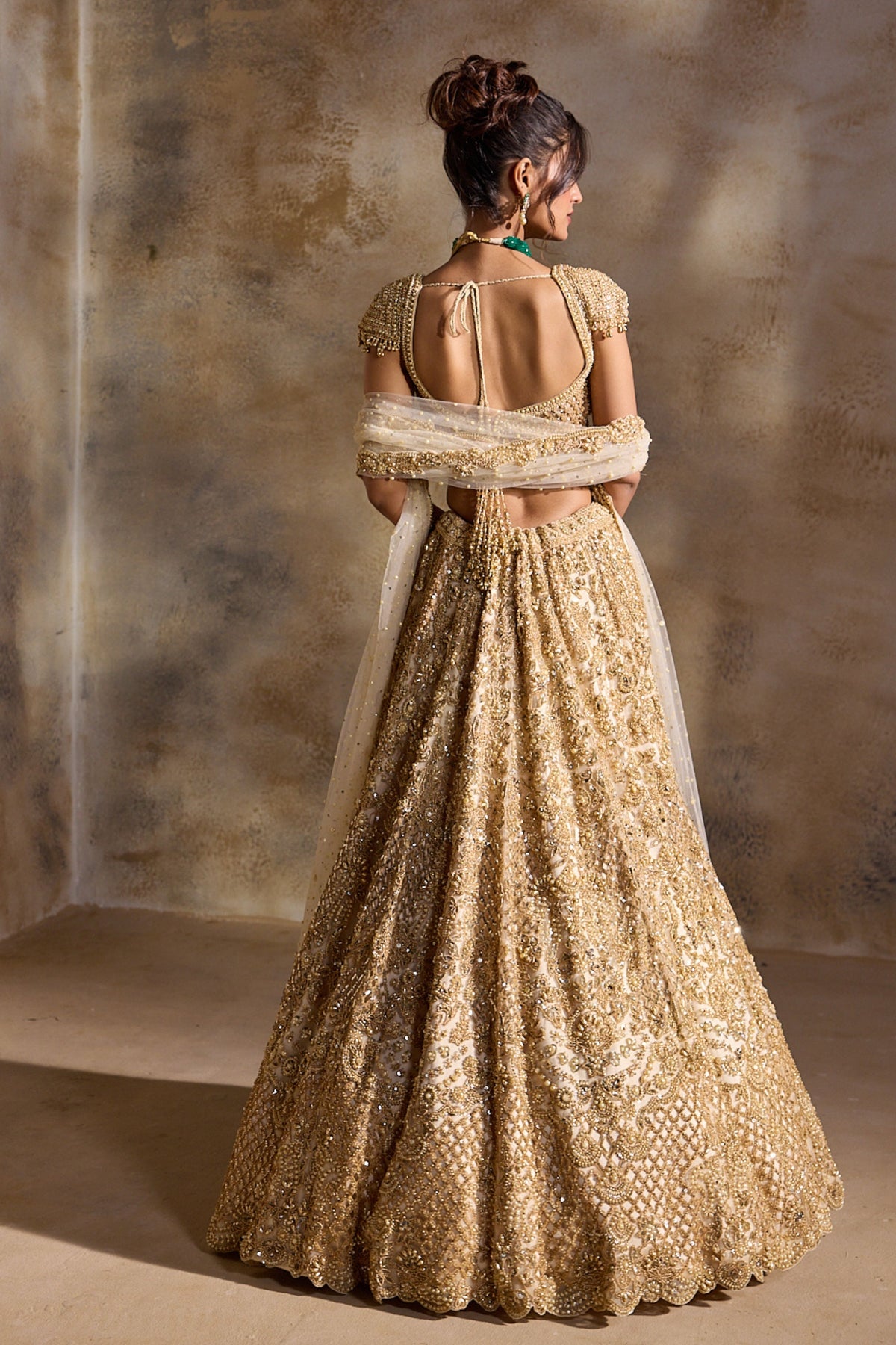 Gold Cutwork Lehenga Set