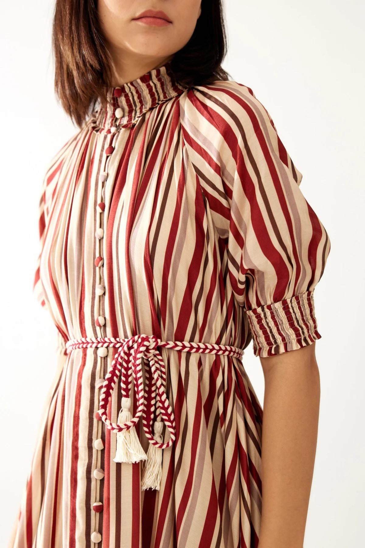 Red And Cream Stripe Dress