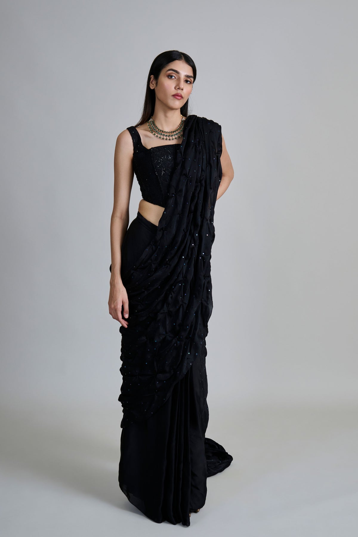 Yuki Draped Saree Set