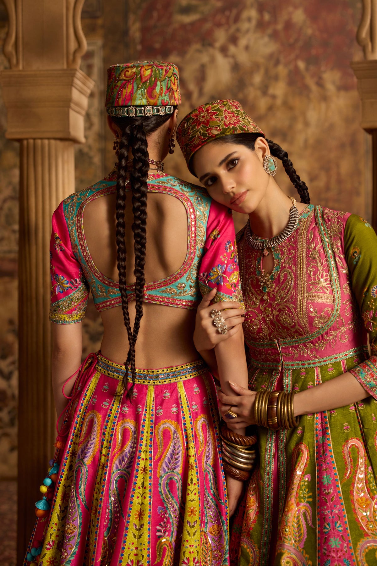 Taroob Olive Green Anarkali Set