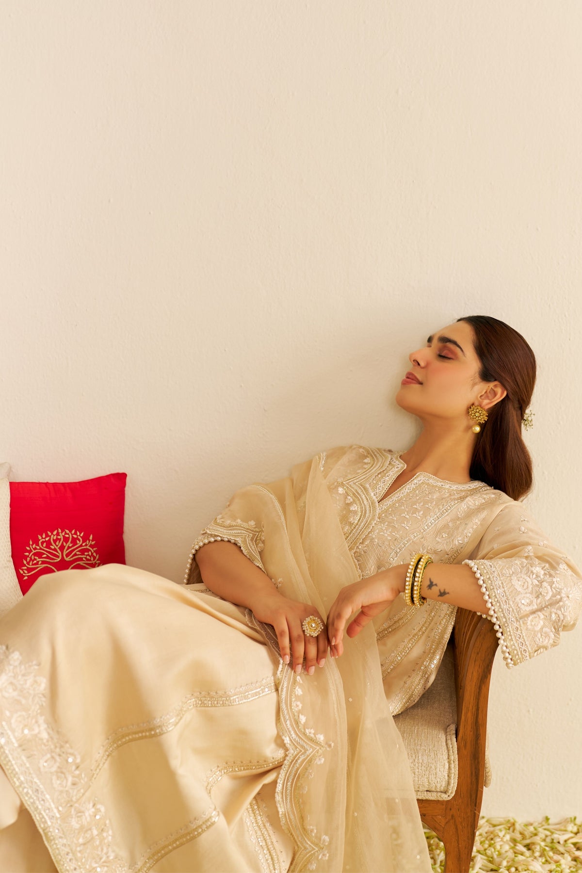 Maaroofa Beige Kurta With Salwar