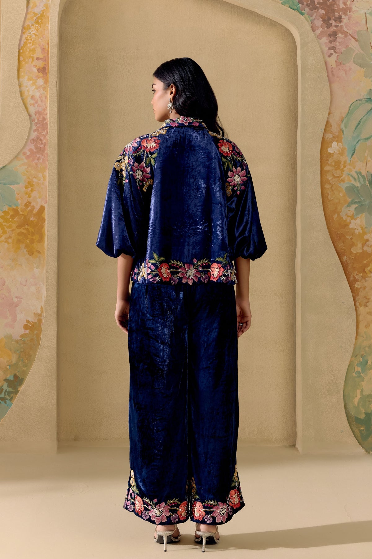 Indigo Fleur Embroidered Pants