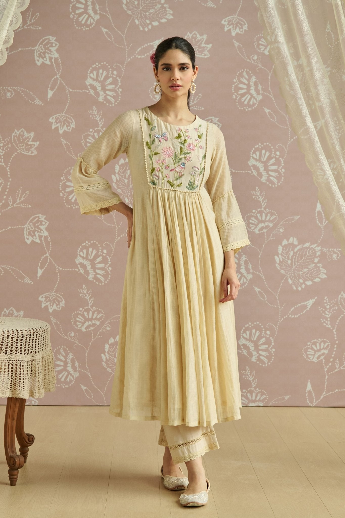Ivory Sairah Tunic Set - Kritika Dawar - Elahe