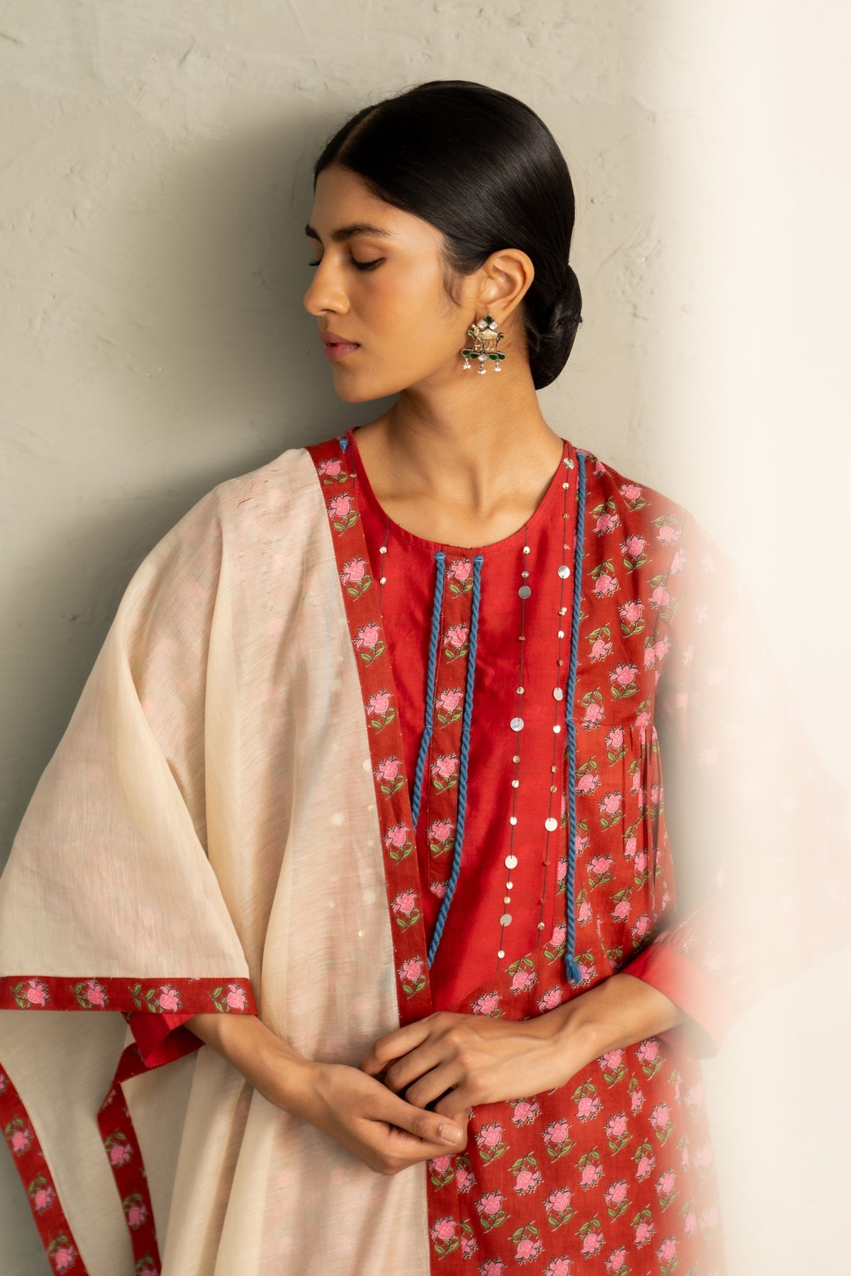 Red Short Kurta Salwar Set