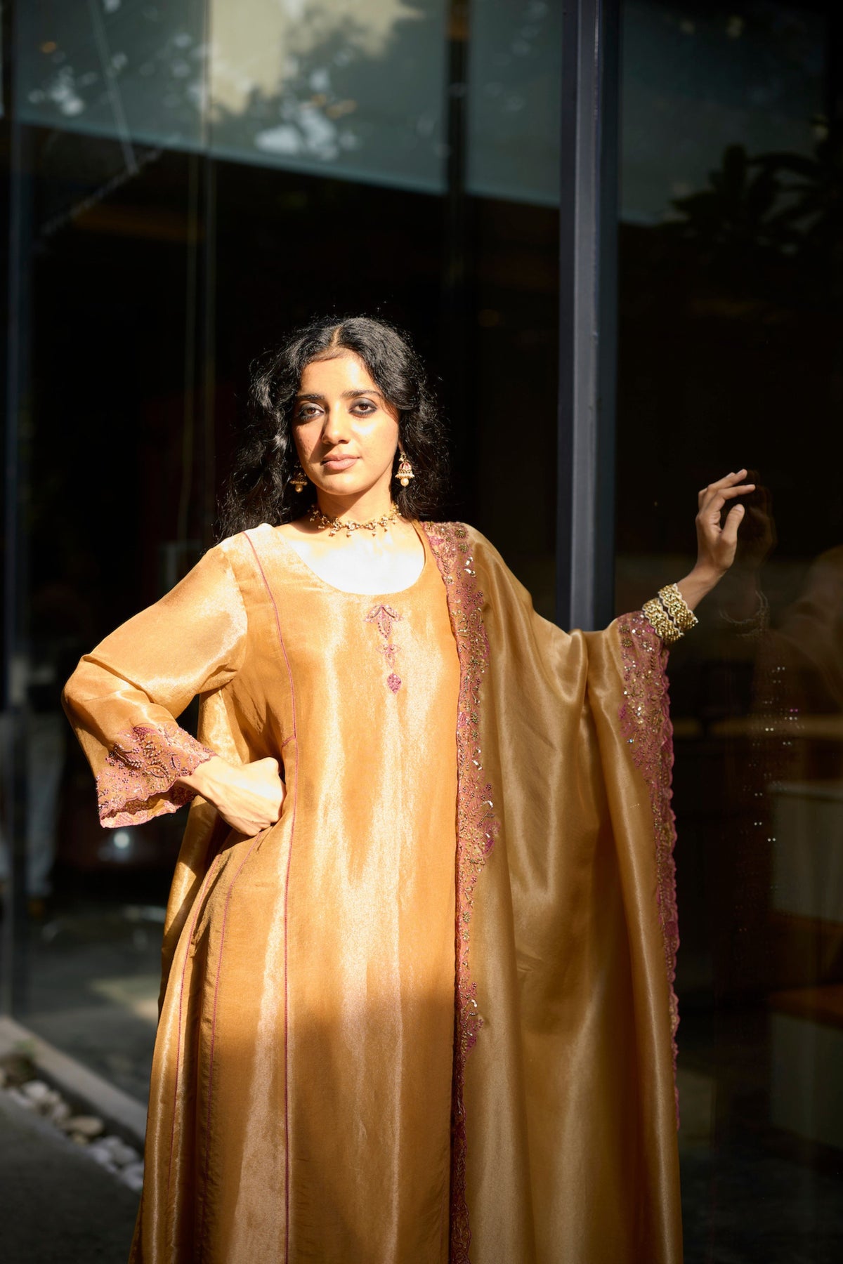 Mustard Dhara Kurta Set