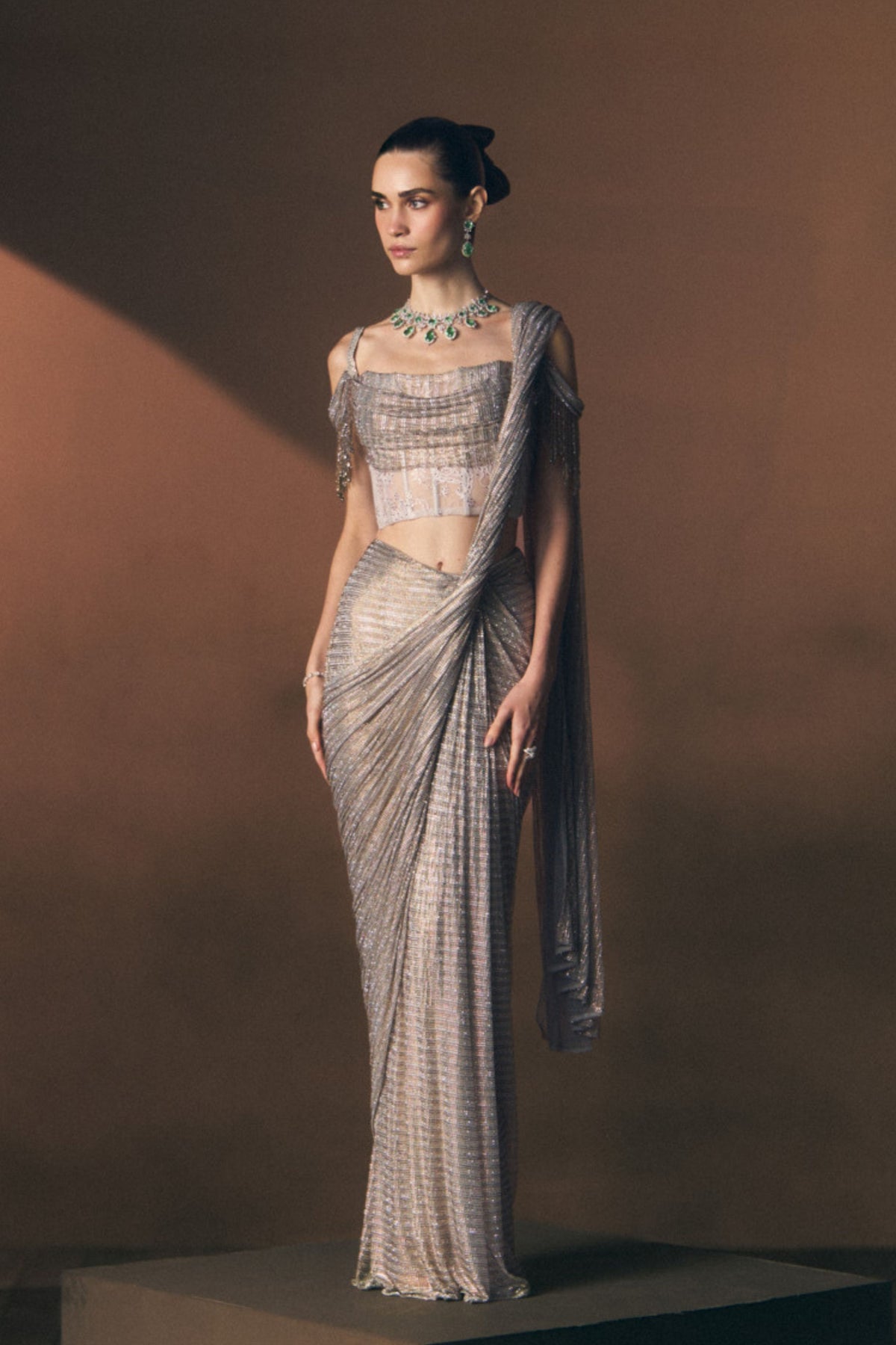 Mist Drape Saree Set