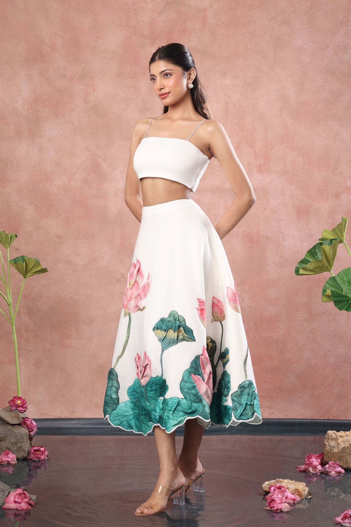 Printed Skirt Tube Top Set