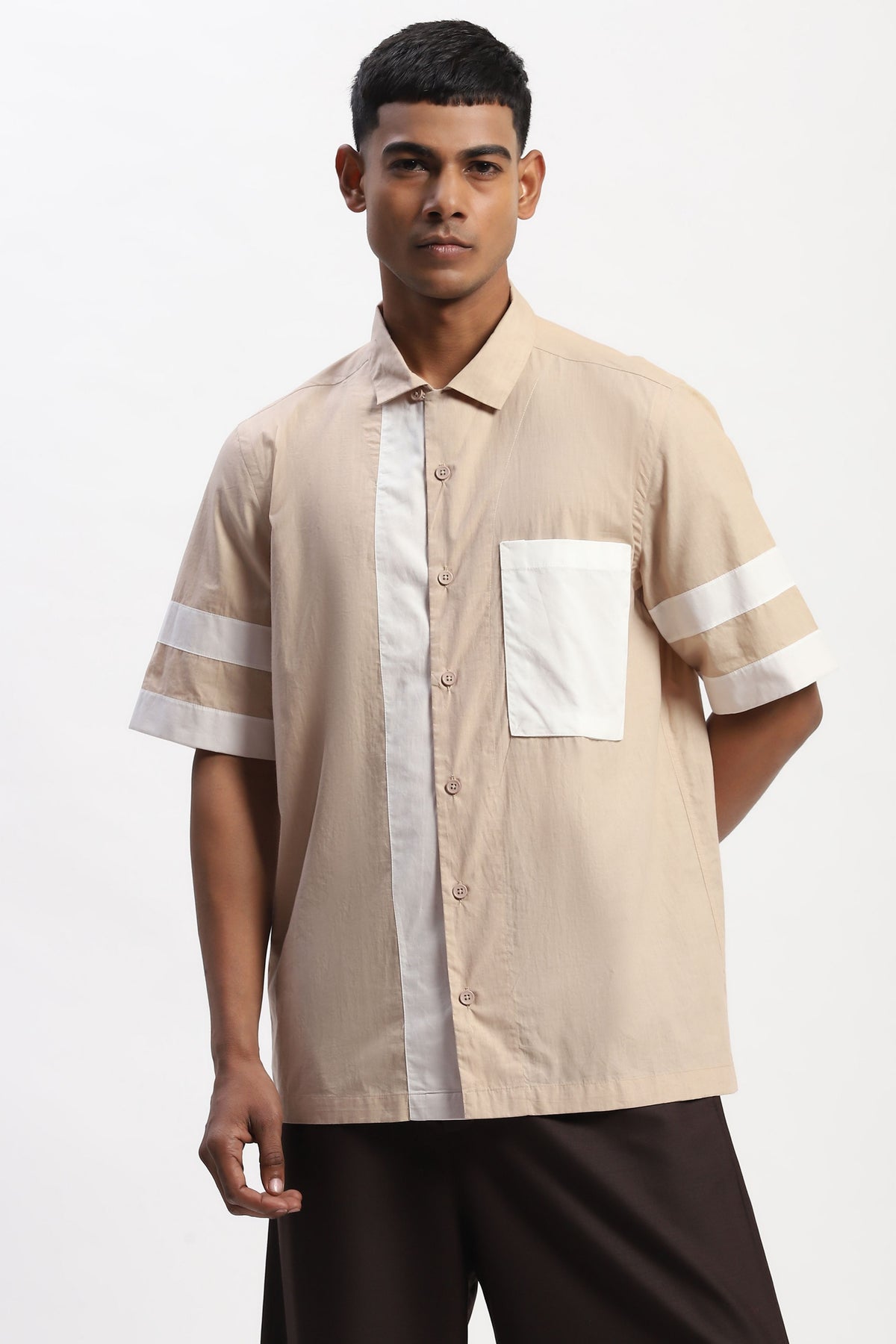 Khaki Patchwork Shirt