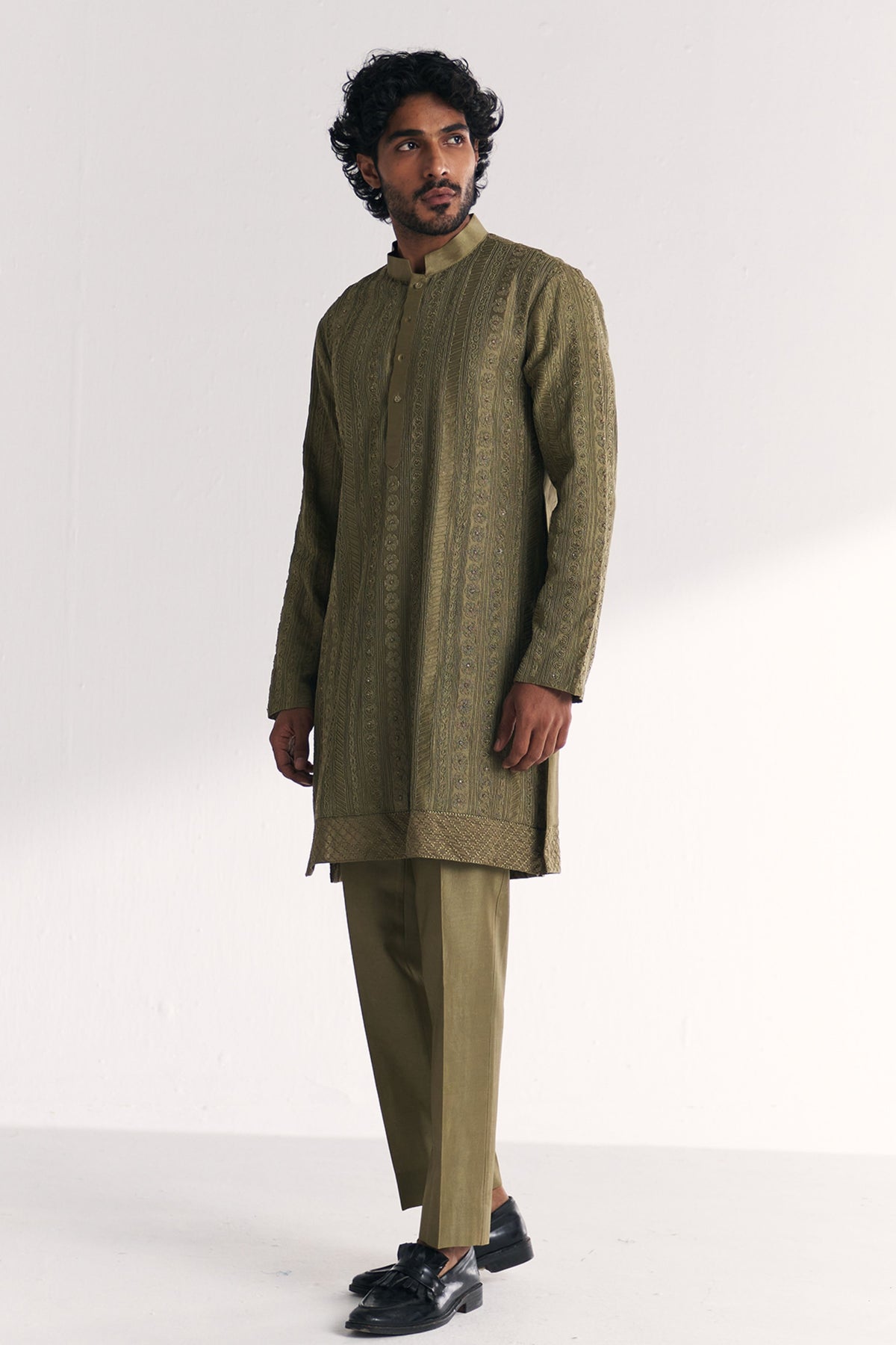 Rajbari Green Kurta Set