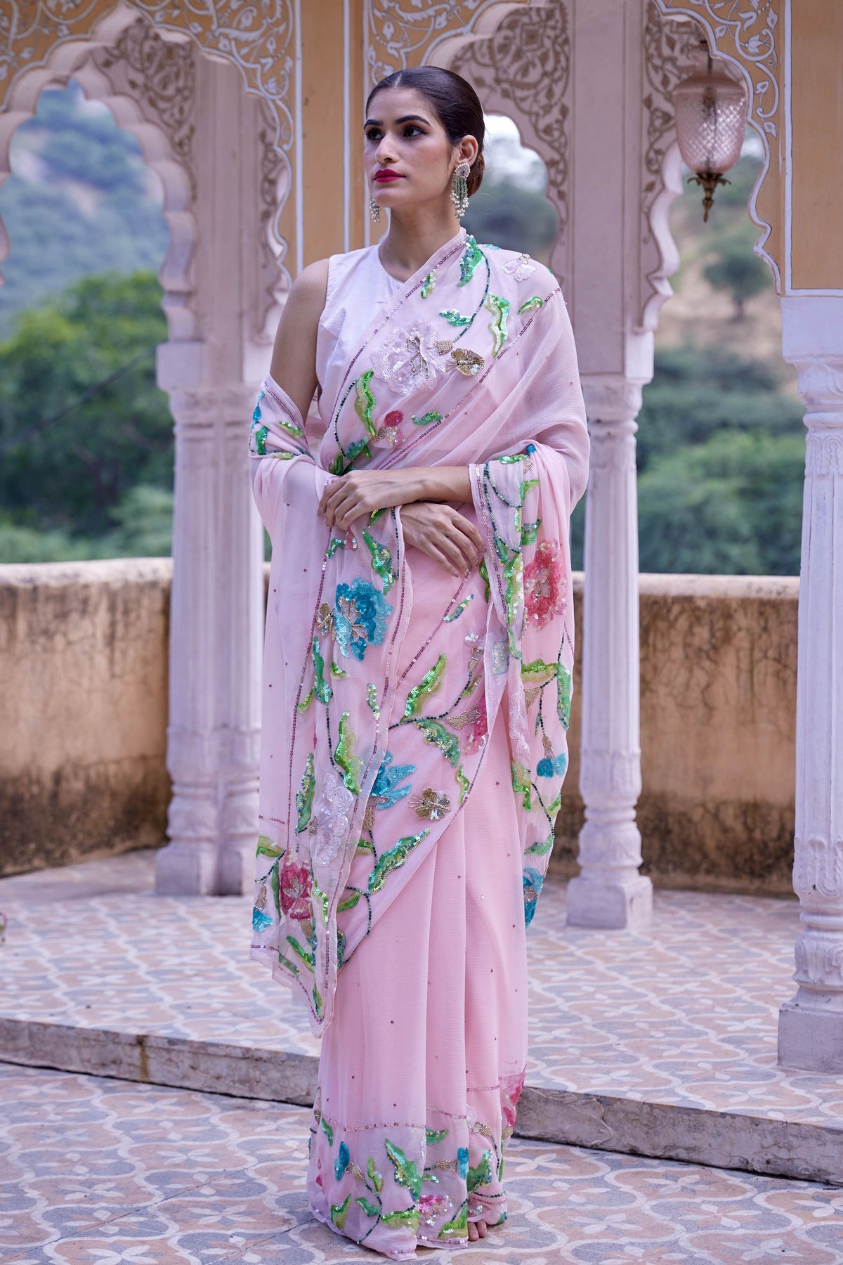 Vijayshree Blush Pink Saree