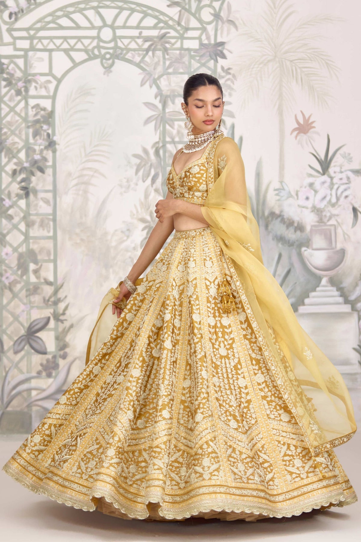 Yellow Mustard Lehenga Set
