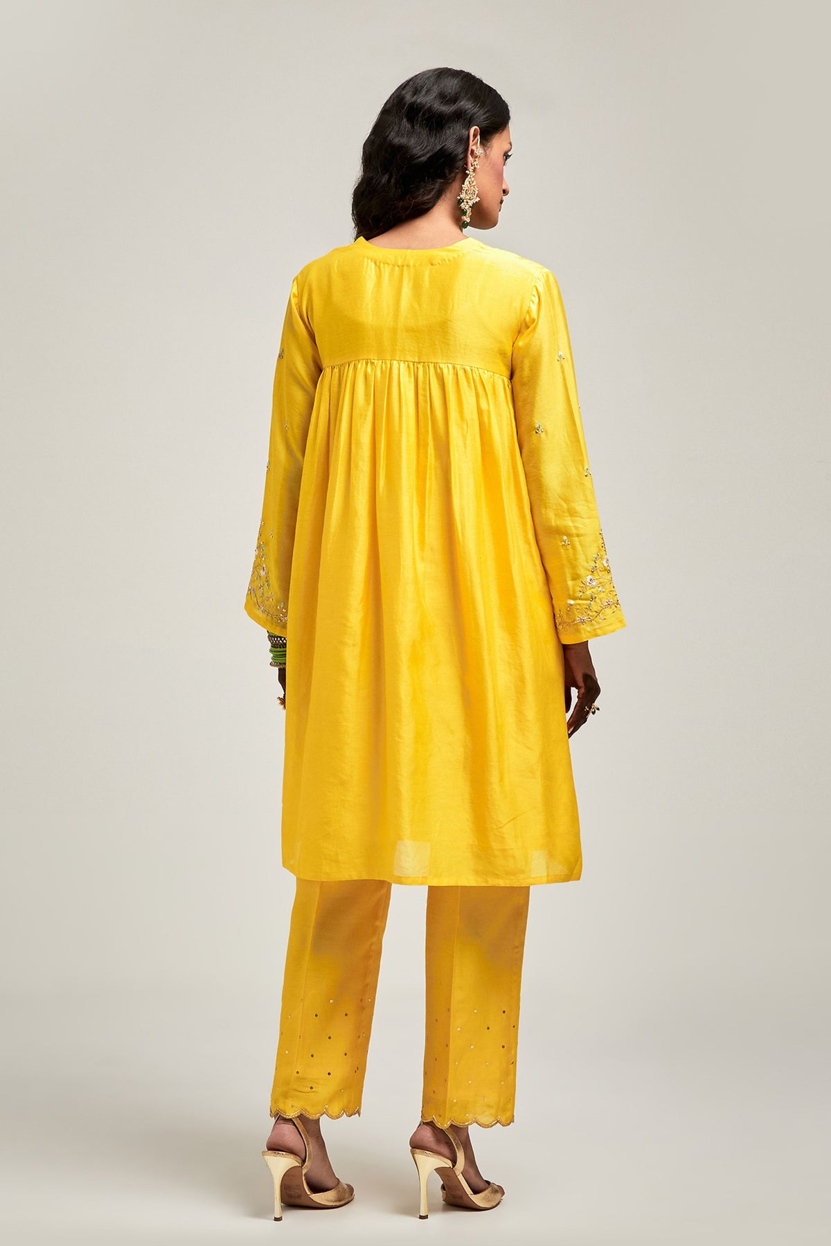 Yellow Short Kurta Set