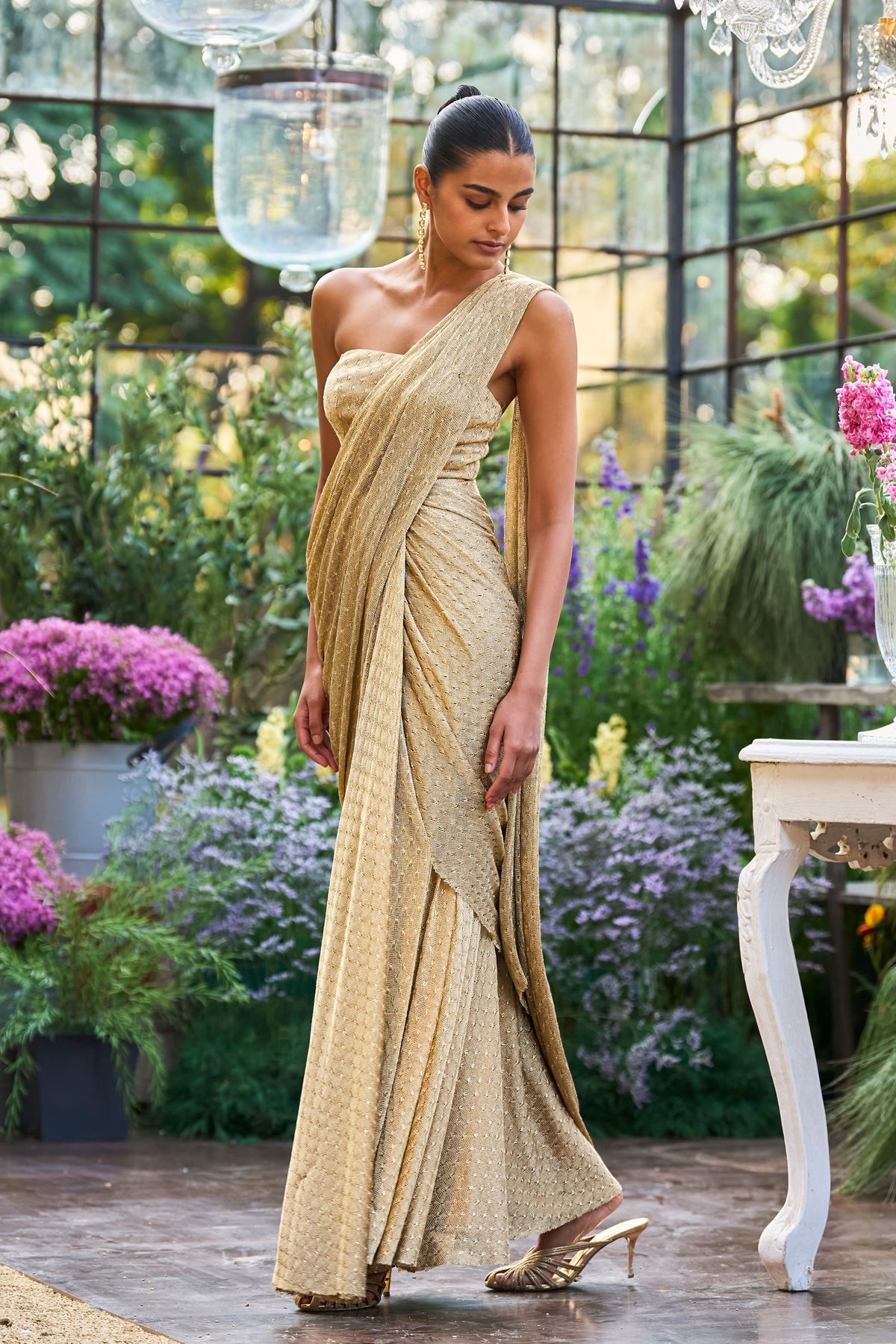 Draped Sari Gown
