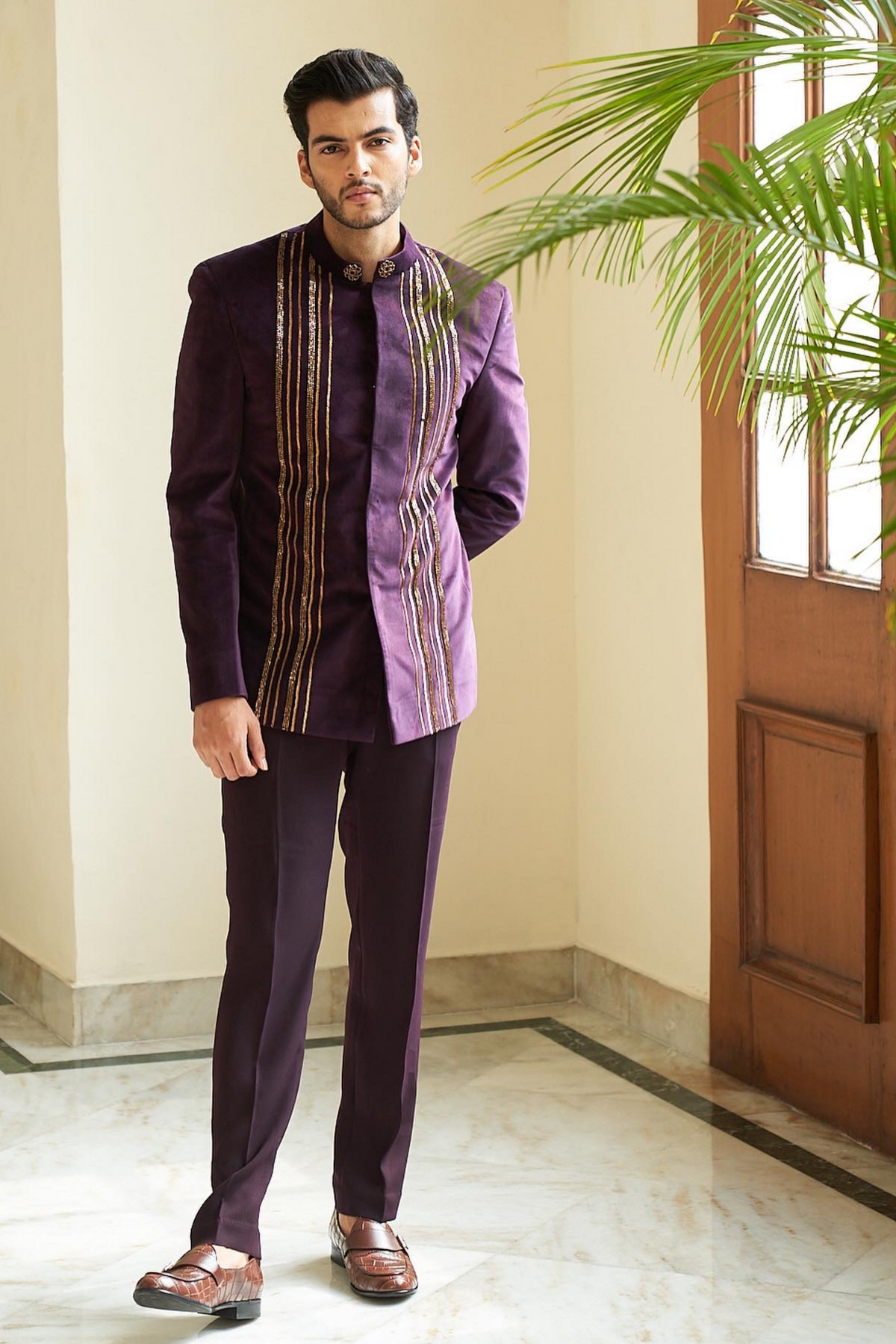Linear Embellished Bandhgala