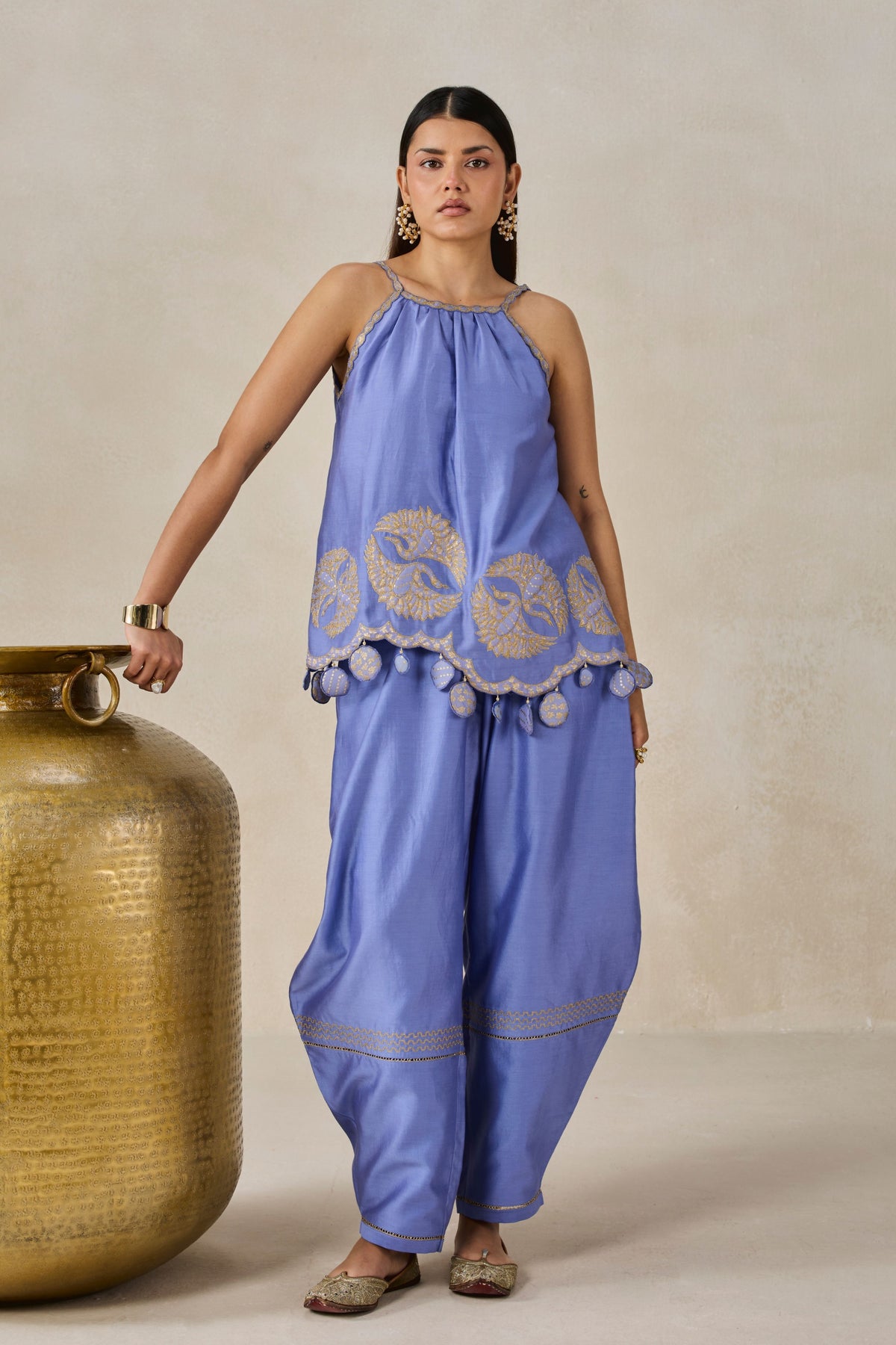 Chanderi Applique Embroidery Set