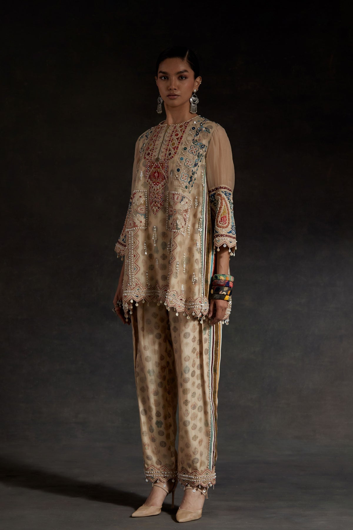 Mitra Silk Short Kurta Set