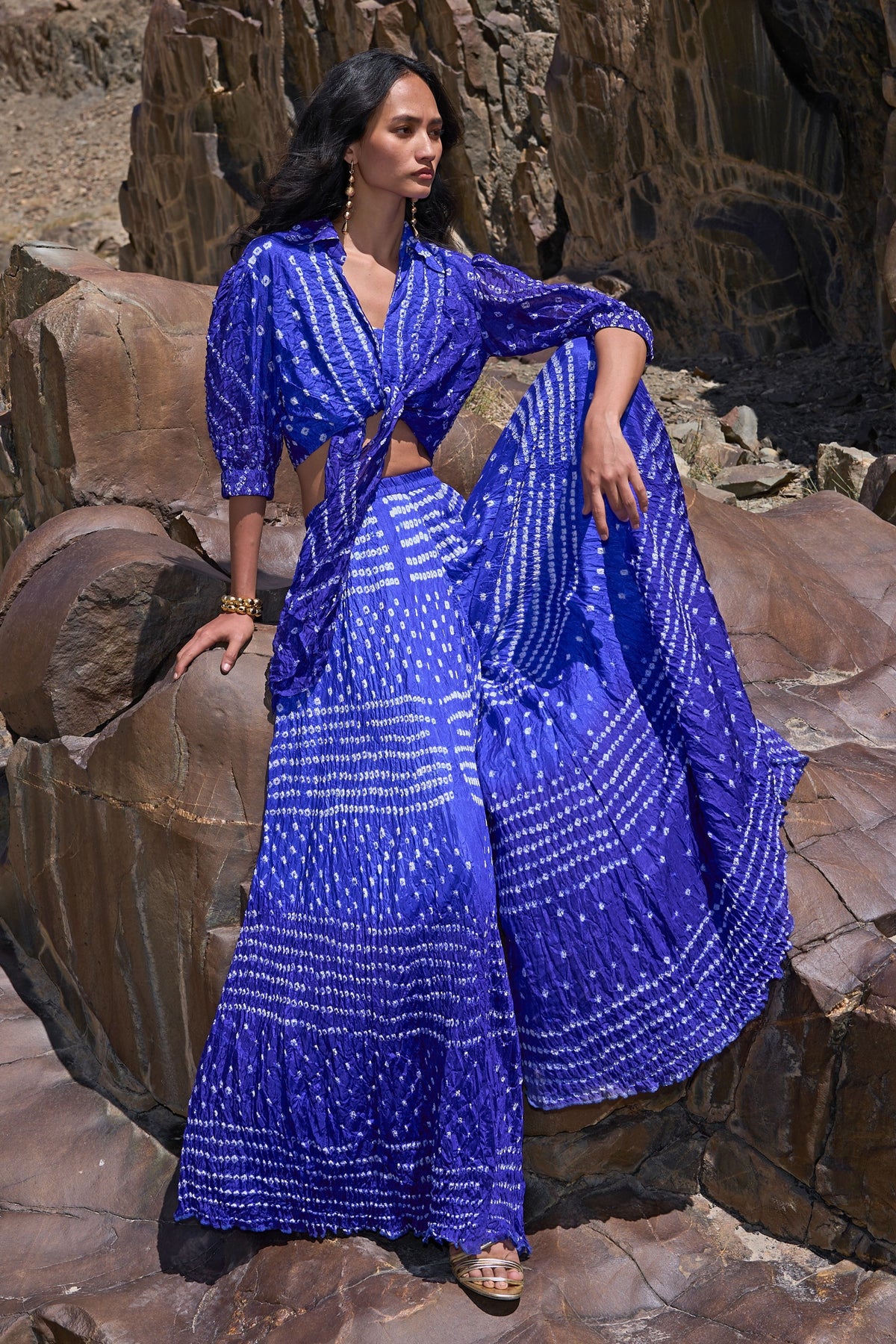 Bandhani Top &amp; Flared Pant
