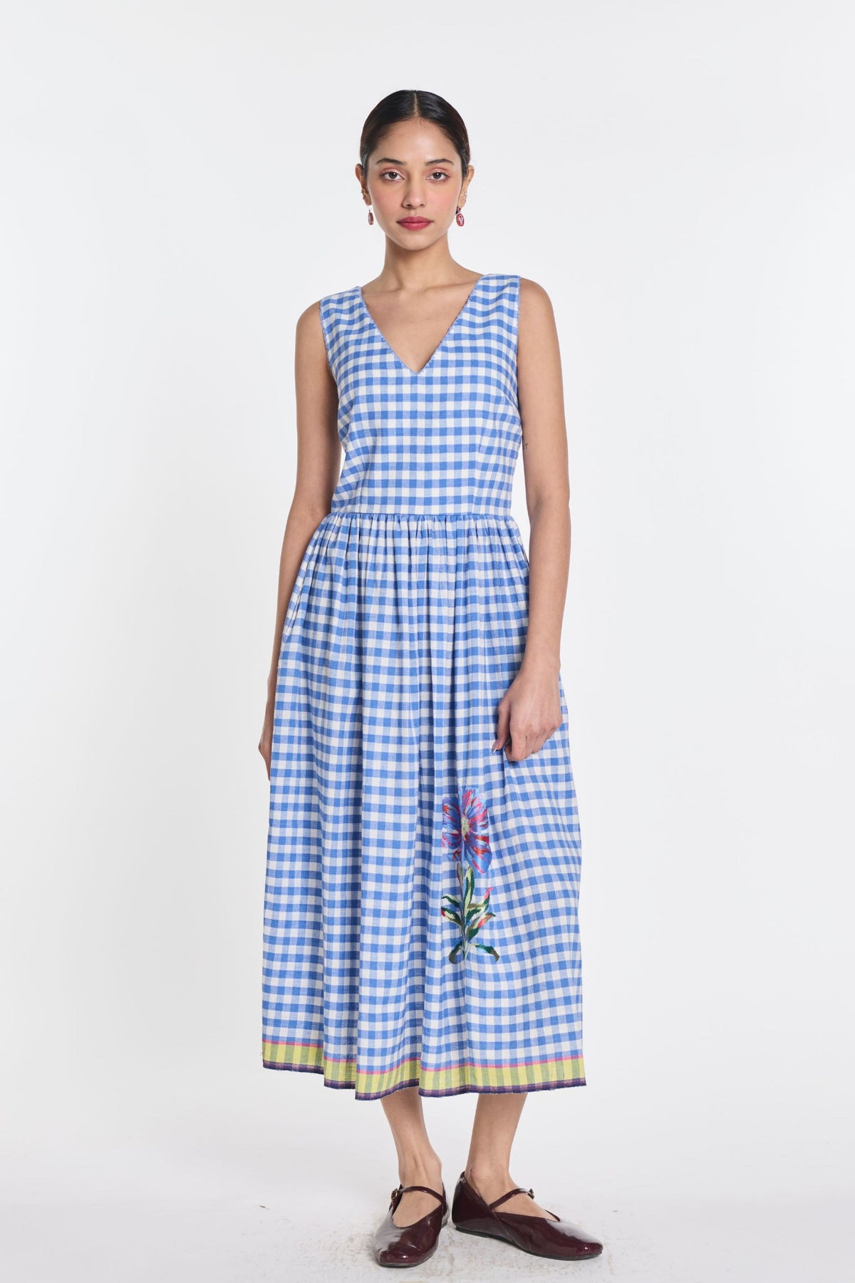 Azure Blue Embroidered Dress