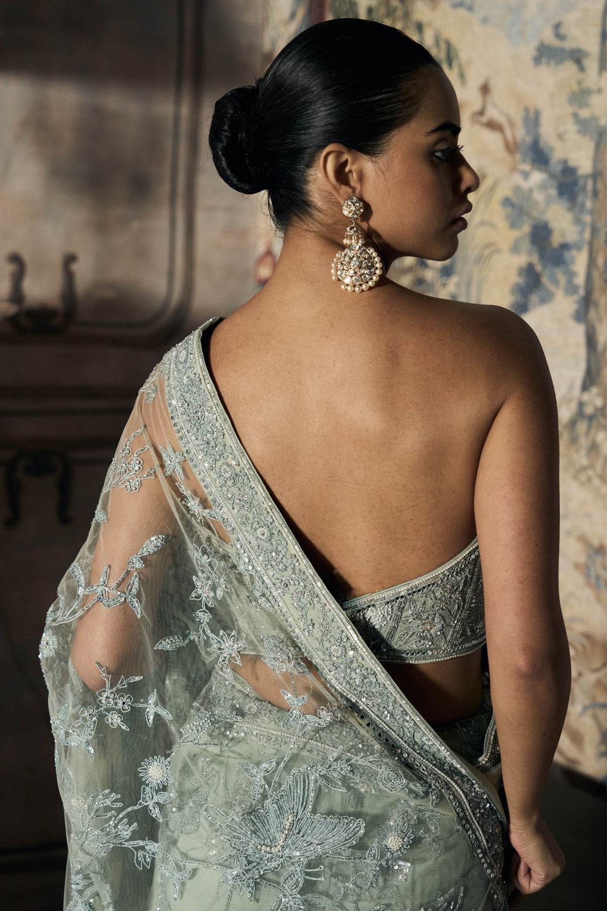 Midnight Garden of Eden Saree Set