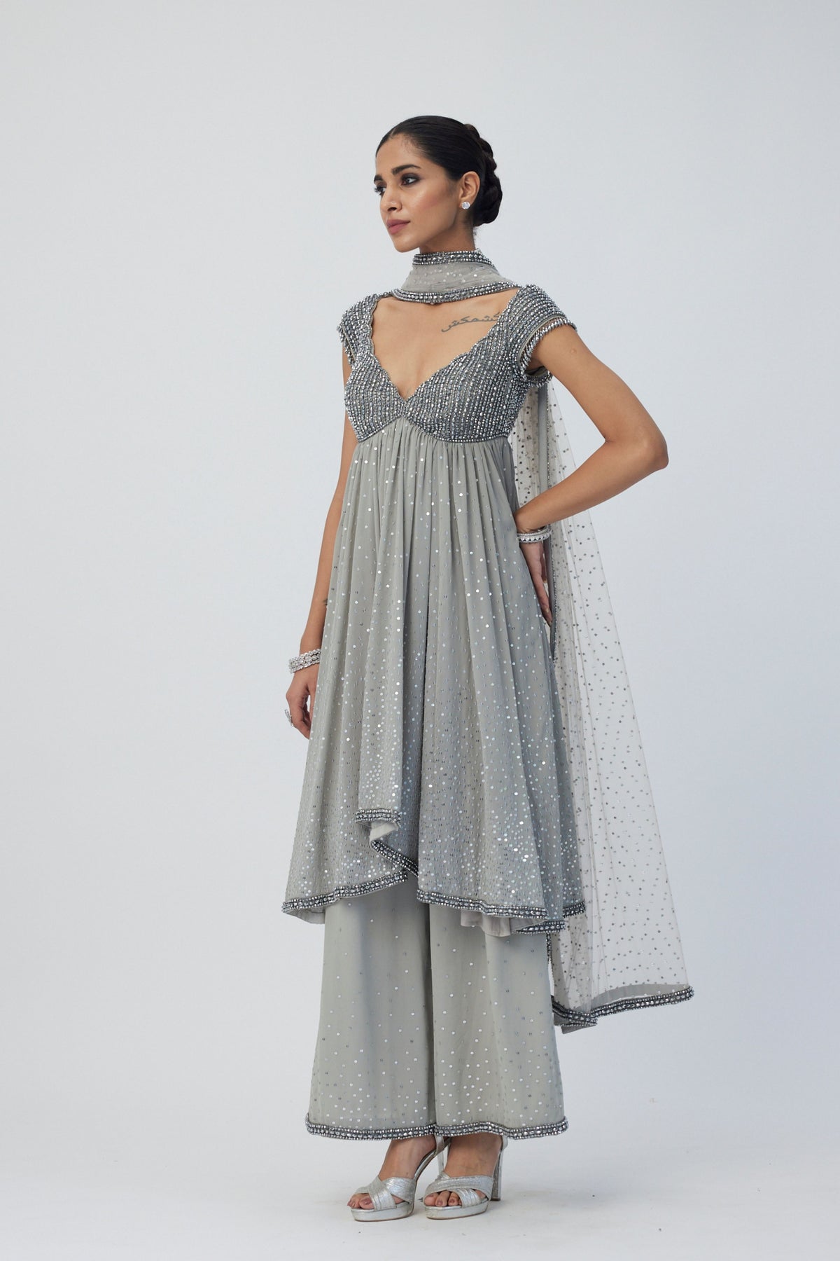Crystal Grey Kurta Set