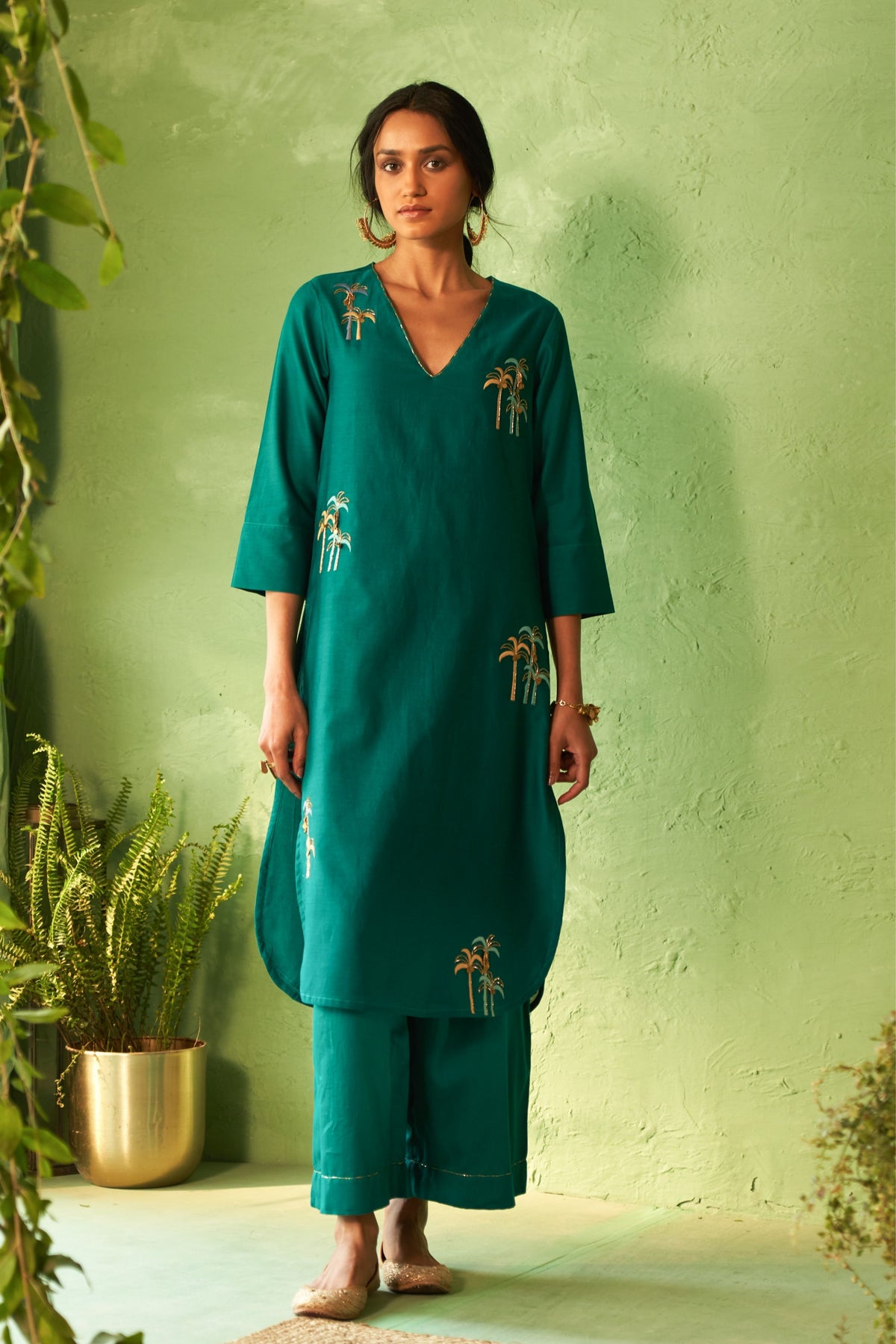 Peacock Green Kurta Set