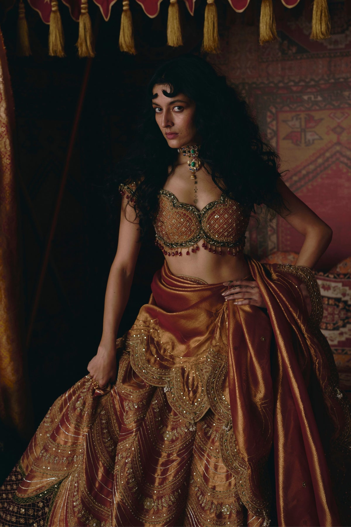 Rust Orange Lehenga Set