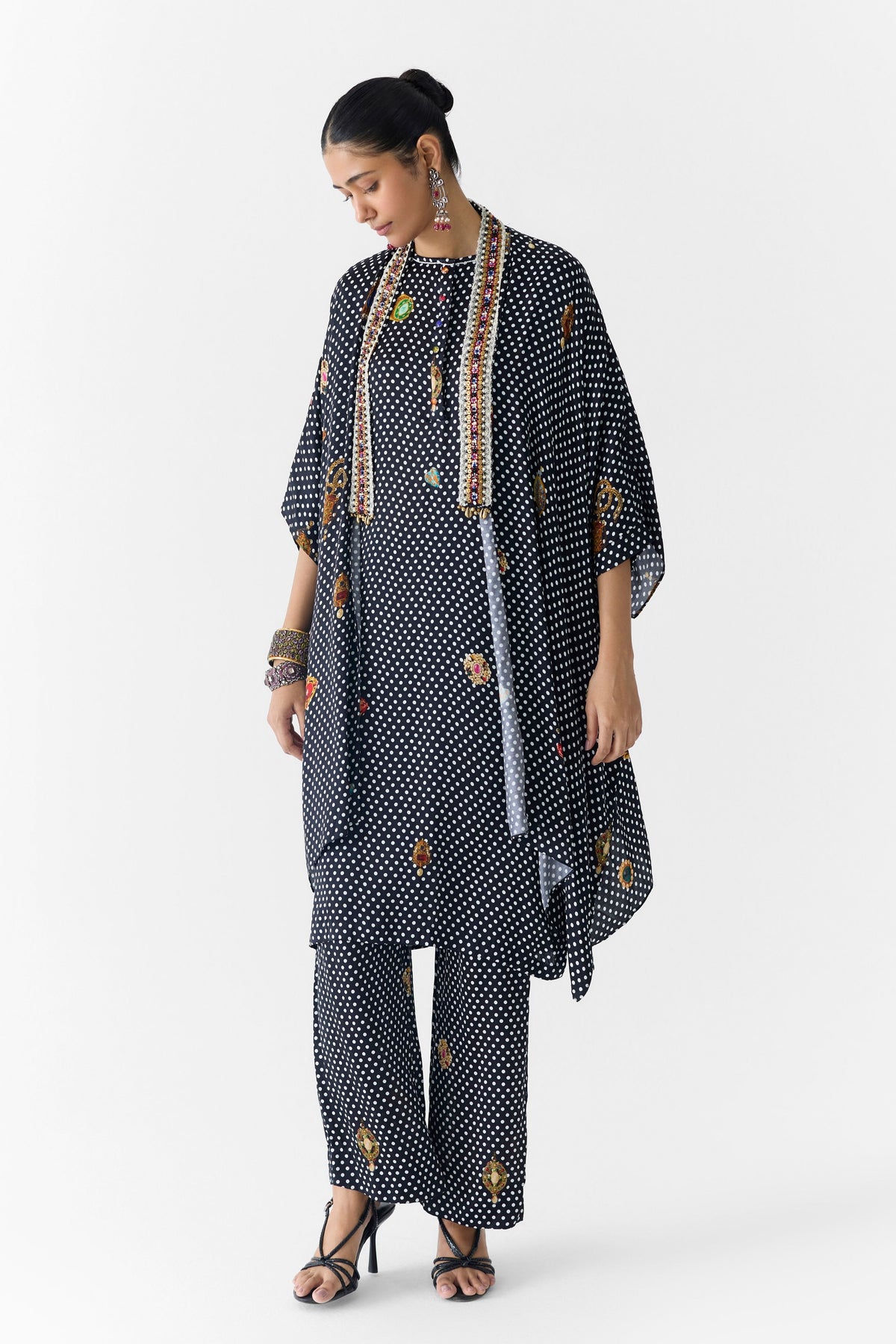 Onyx Polka Dot Kurta Set