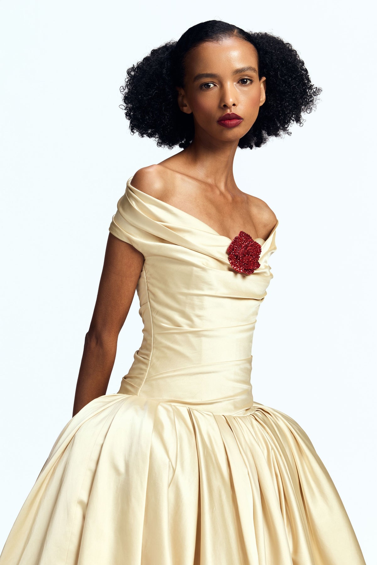 Off Shoulder Drop-Waisted Gown