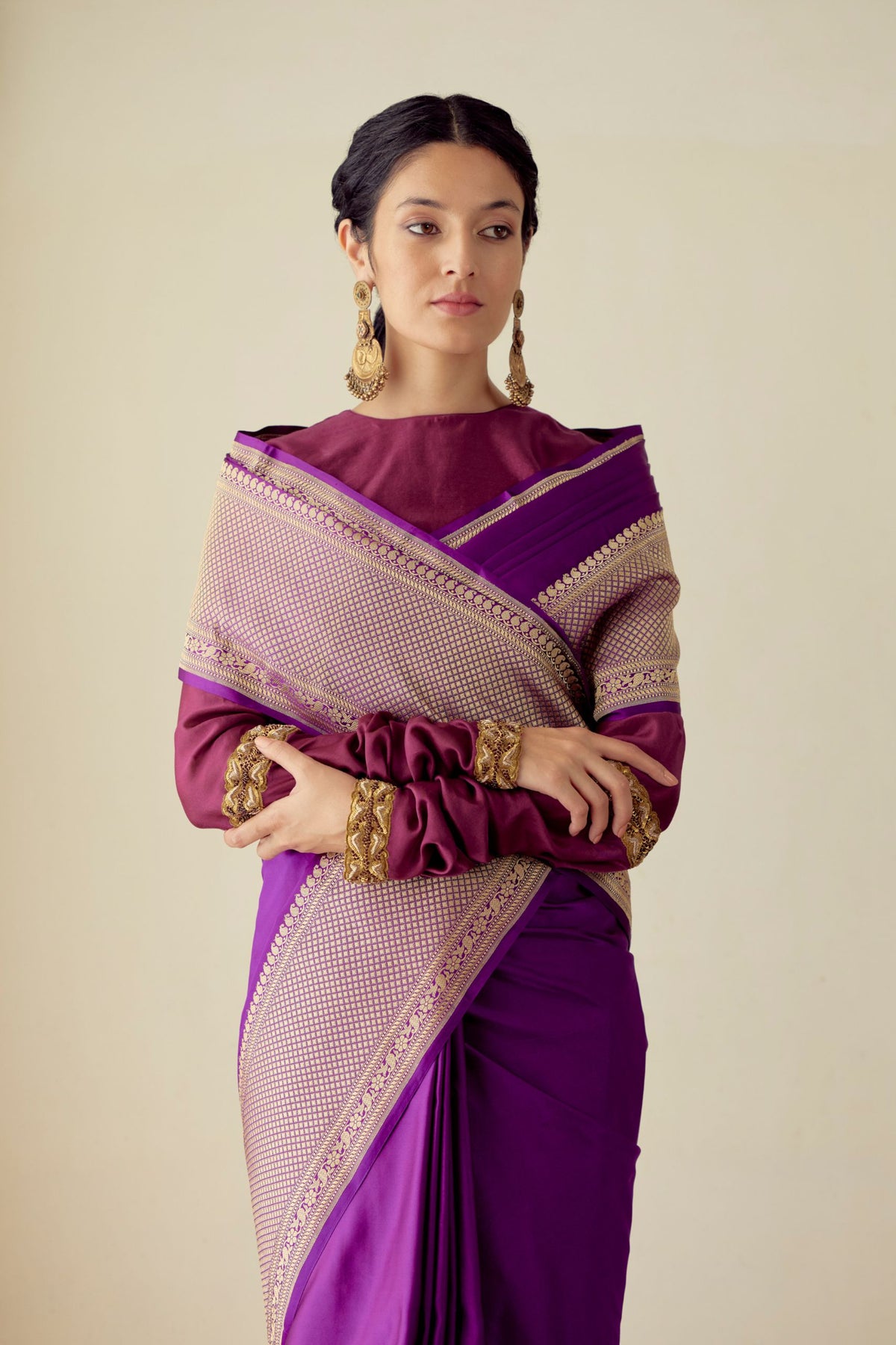 Shalja Chanderi Silk Burgandy Blouse