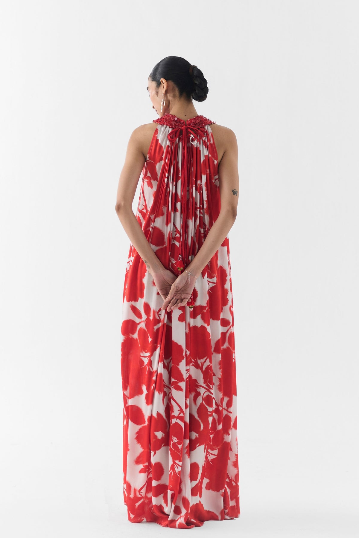 Red Ink Halter Dress