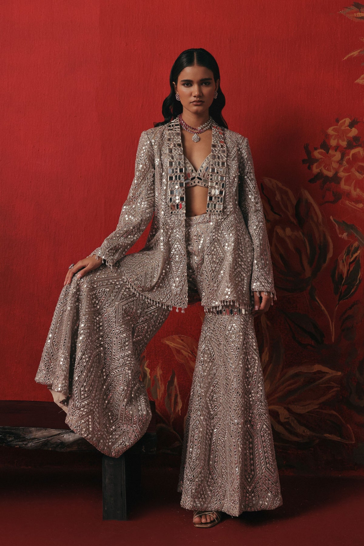 Shawl Collar Jacket Set