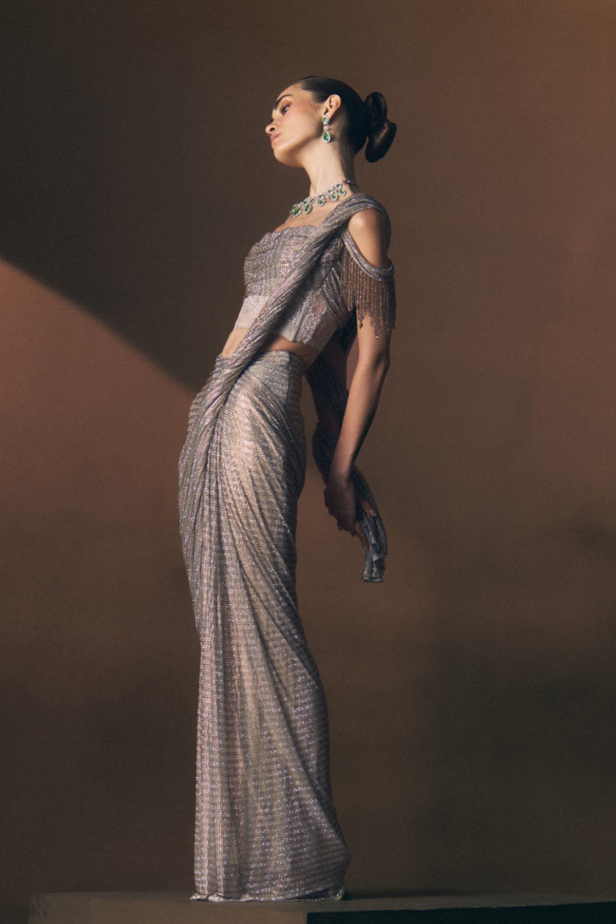Mist Drape Saree Set