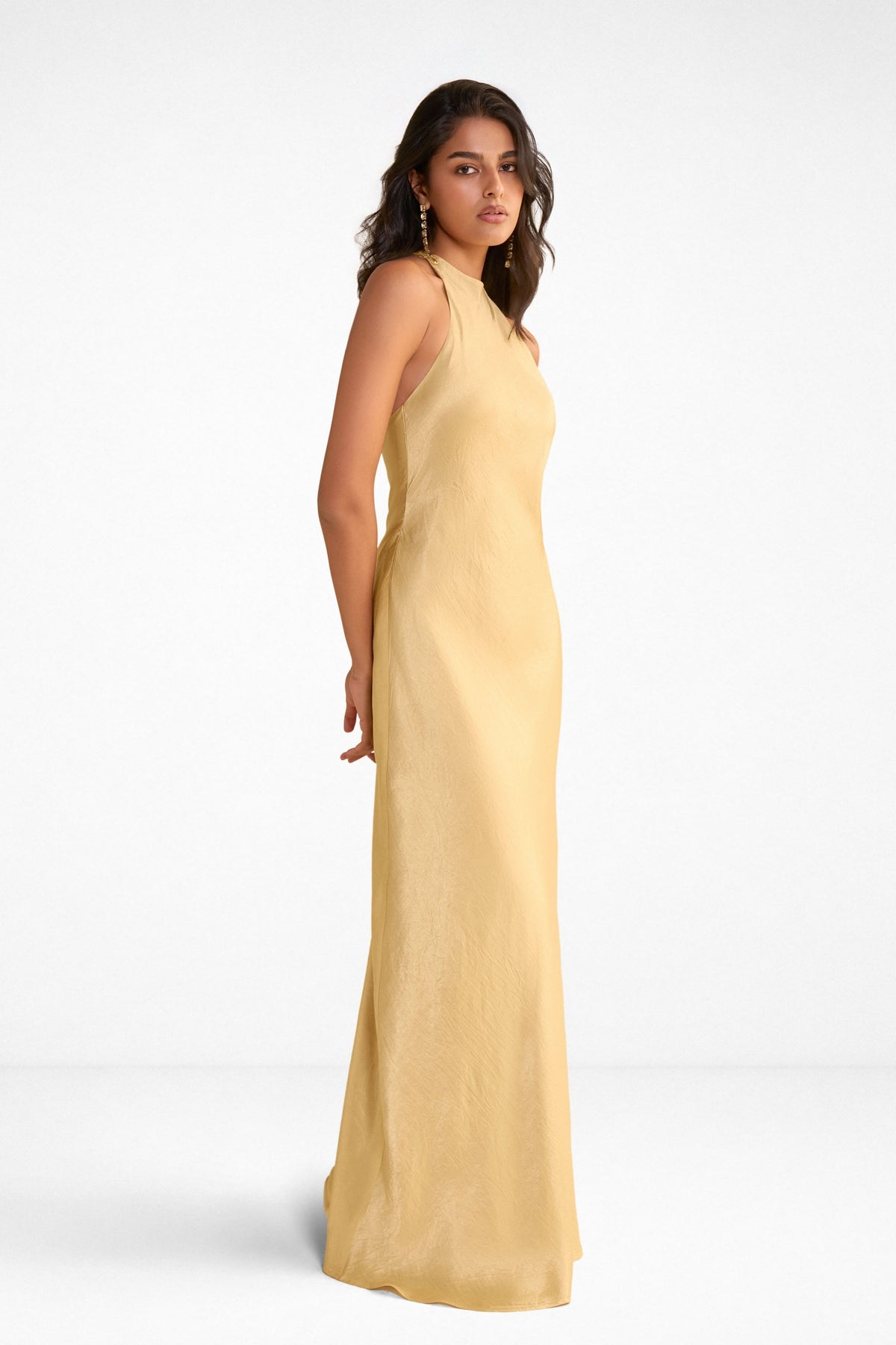 Halter Satin Gown