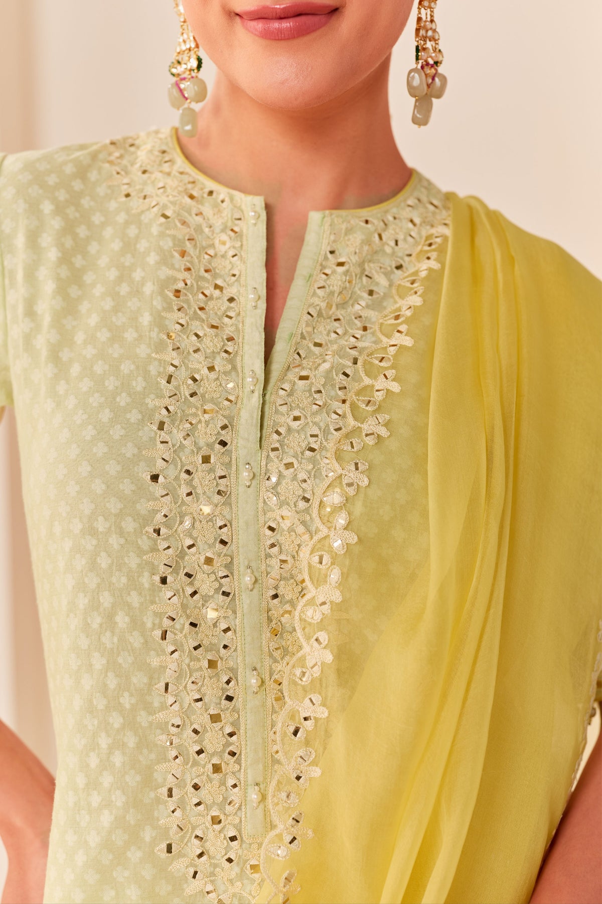 Miral Mint Green Short Kurta Set