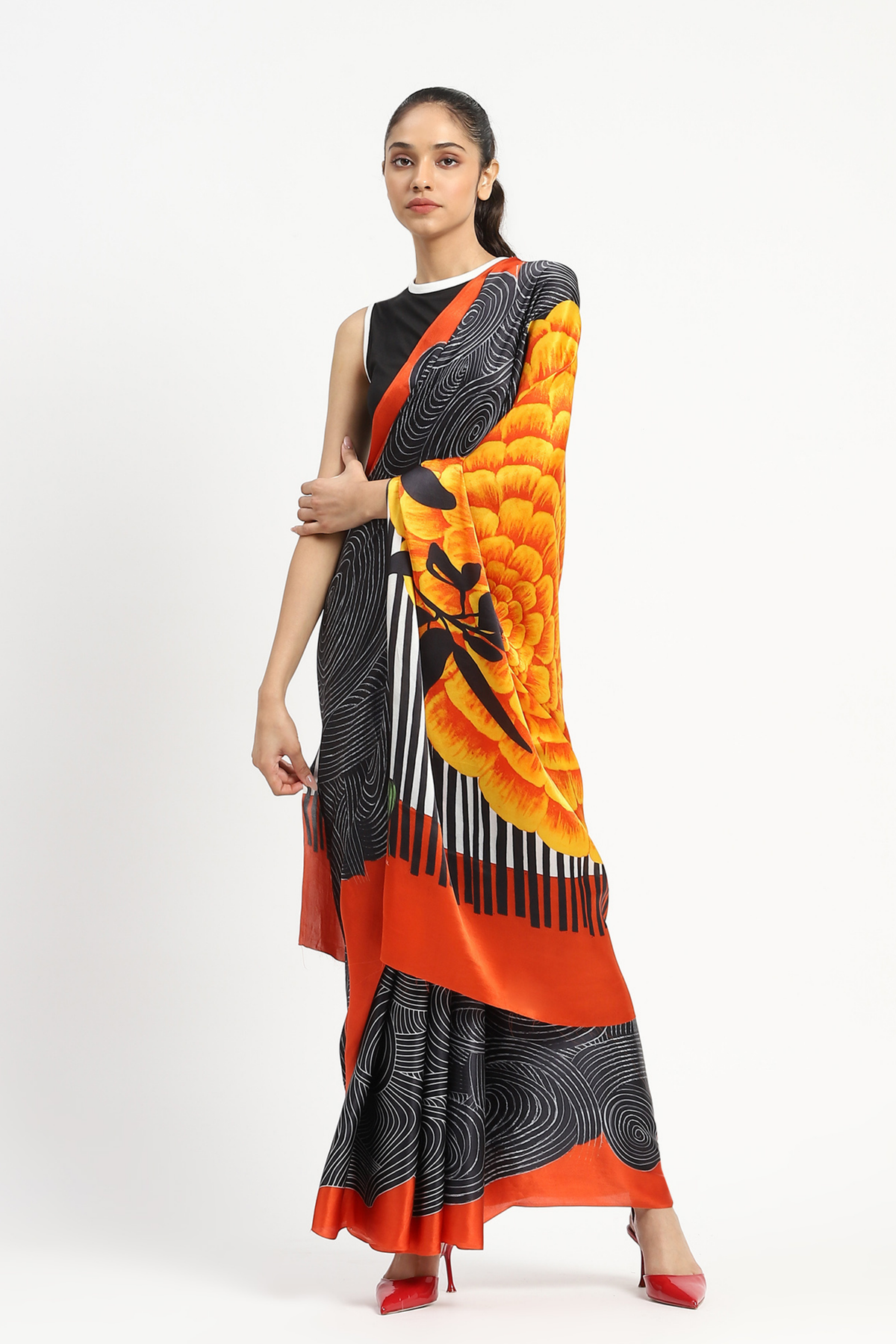 Radial Heat Printed Saree
