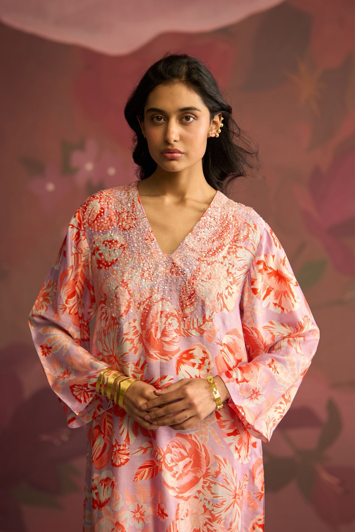 Lavender Bloom Kurta Set