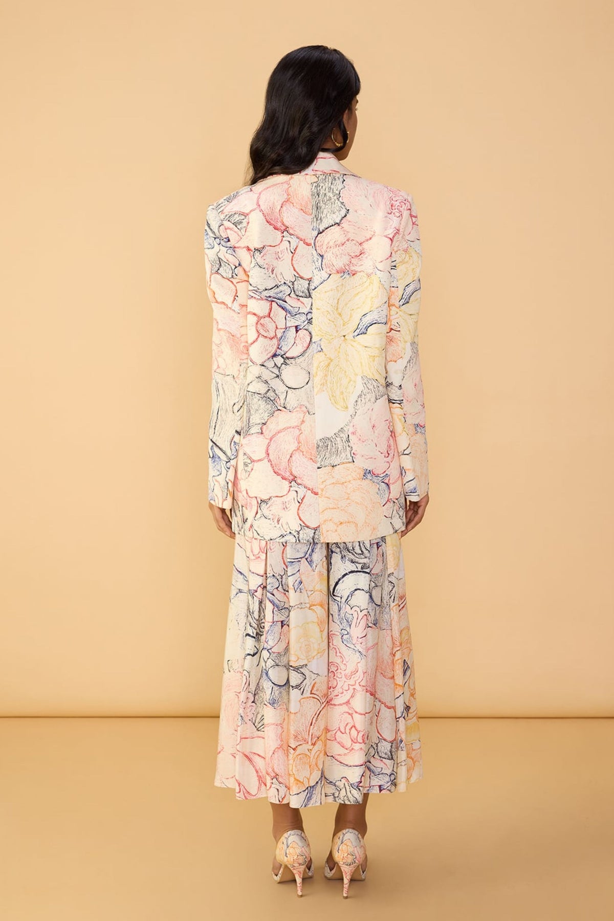 Floral Print Relaxed Blazer
