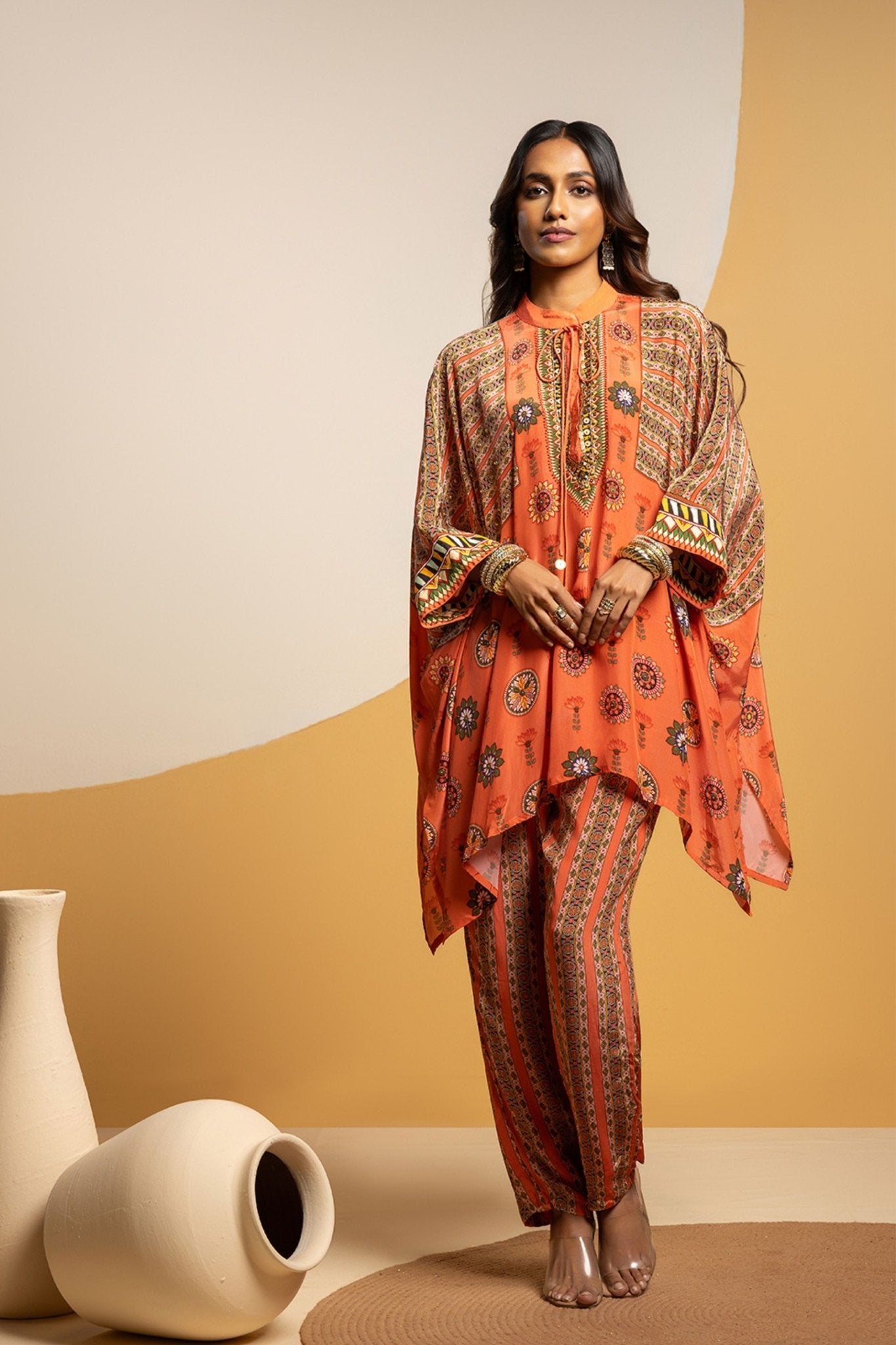 Embellished Kimono Tunic Set - Sougat Paul - Elahe