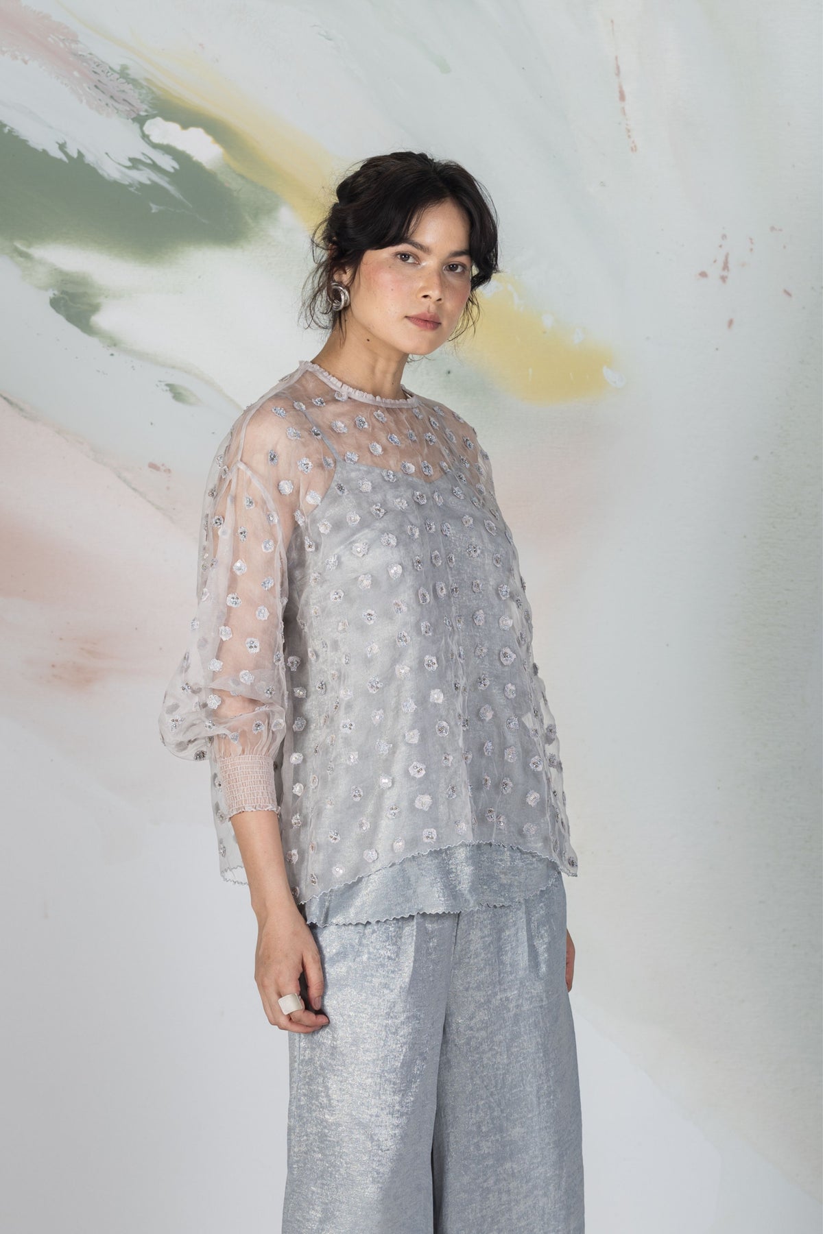 Ditsy Mist Top